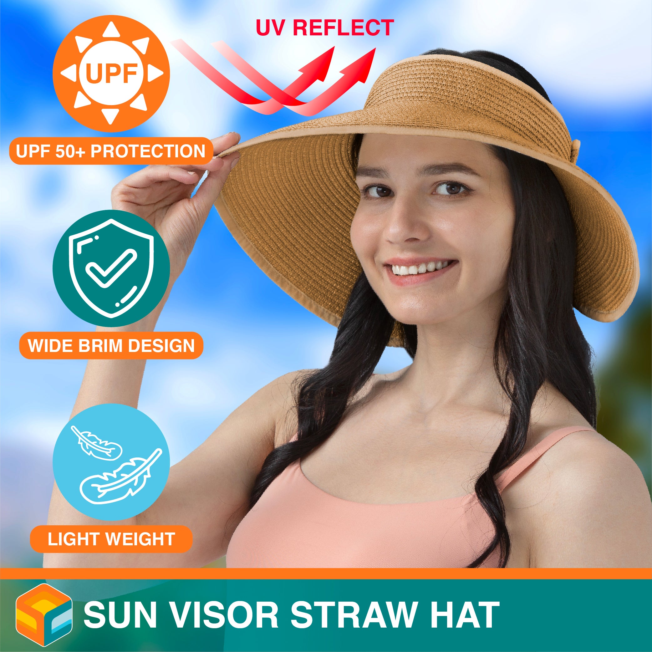 Women Wide Brim Sun Visor Hat