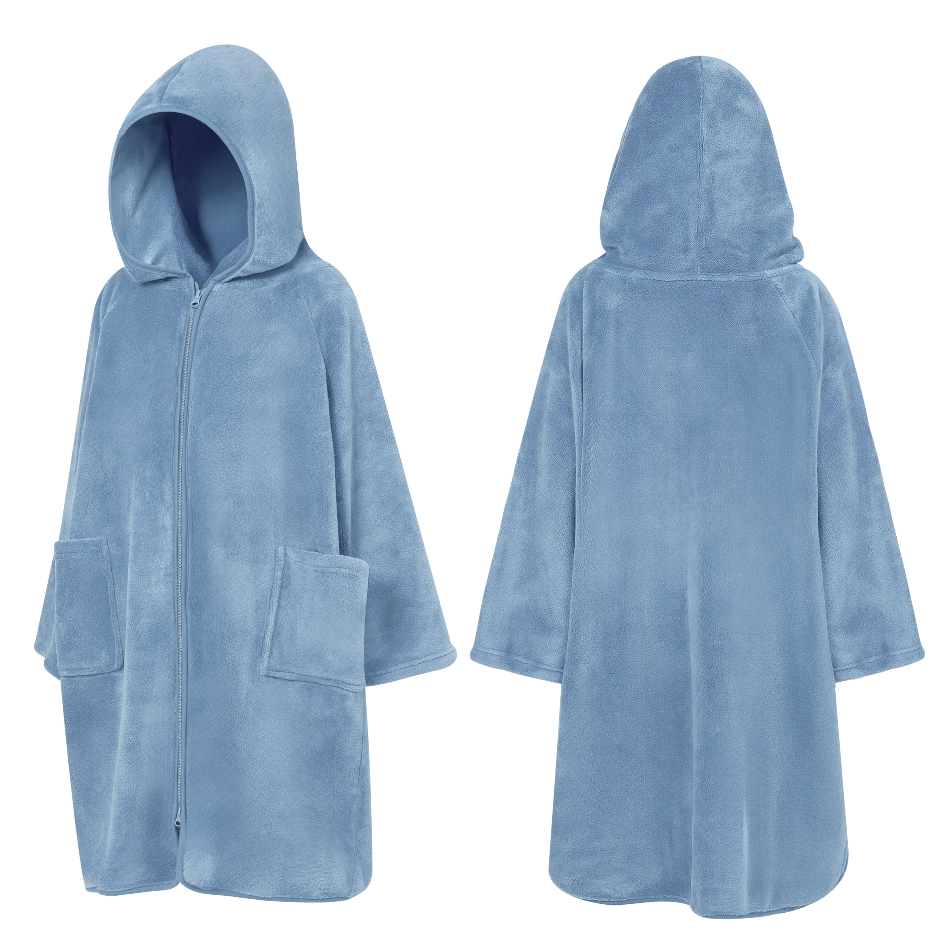 Teens Zippper Hooded Towel Robe