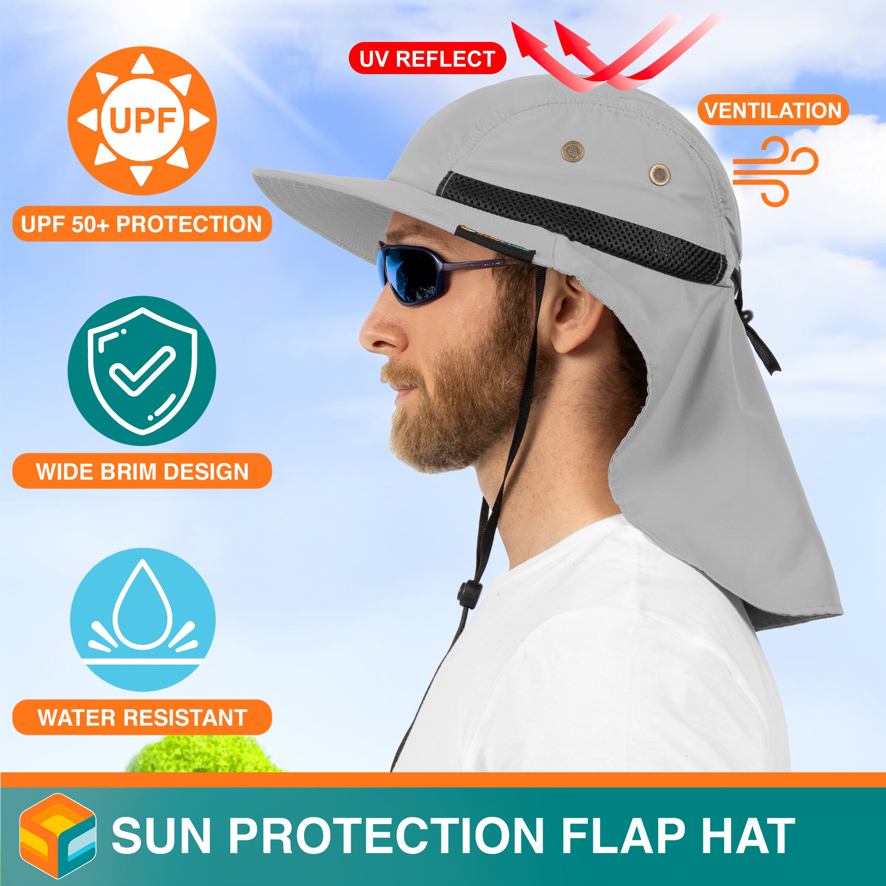 Unisex Sun Hat with Neck Flap Cover
