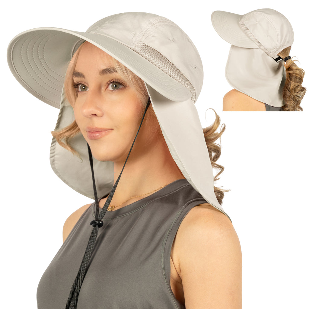 Womens Sun Hat with Neck Flap