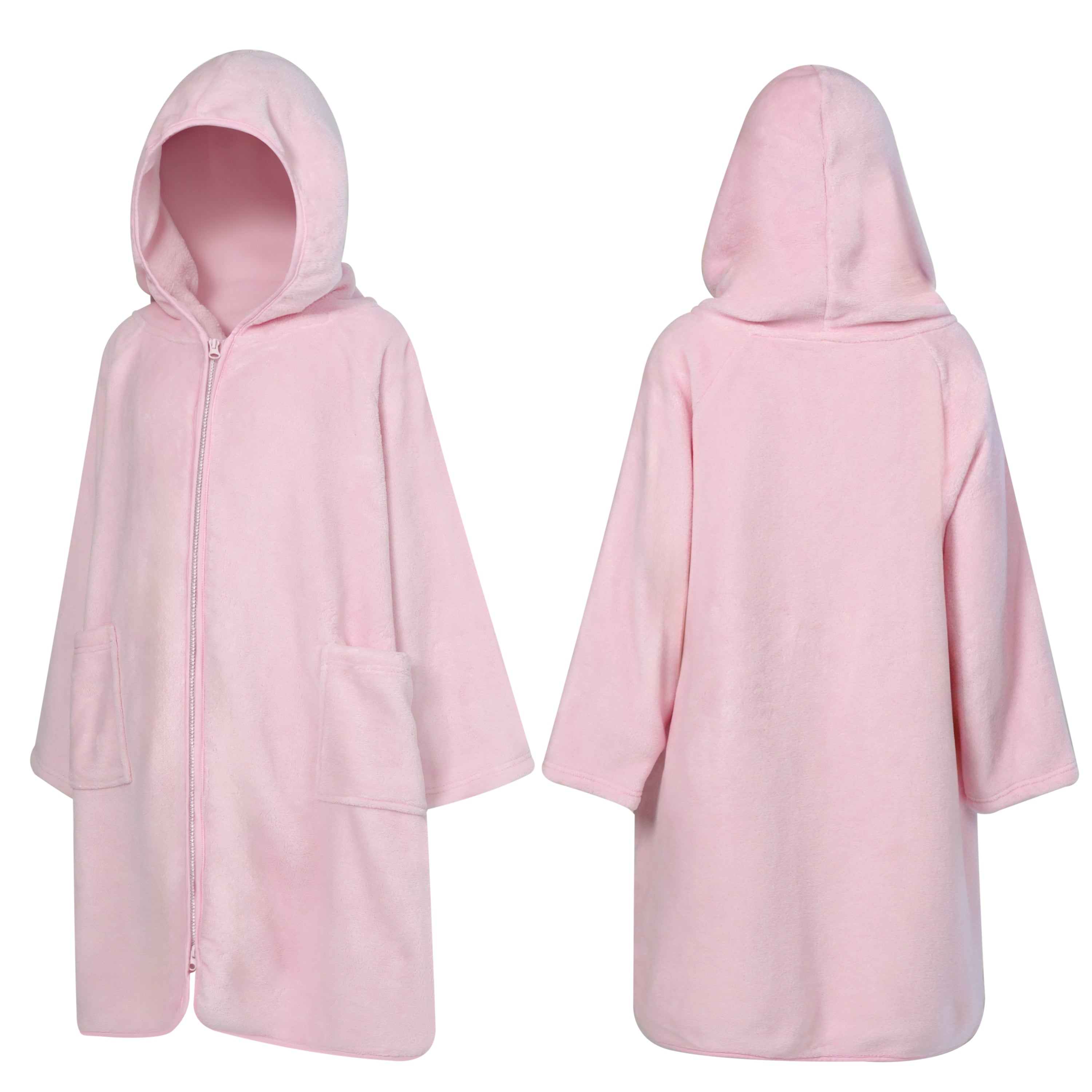 Teens Zippper Hooded Towel Robe