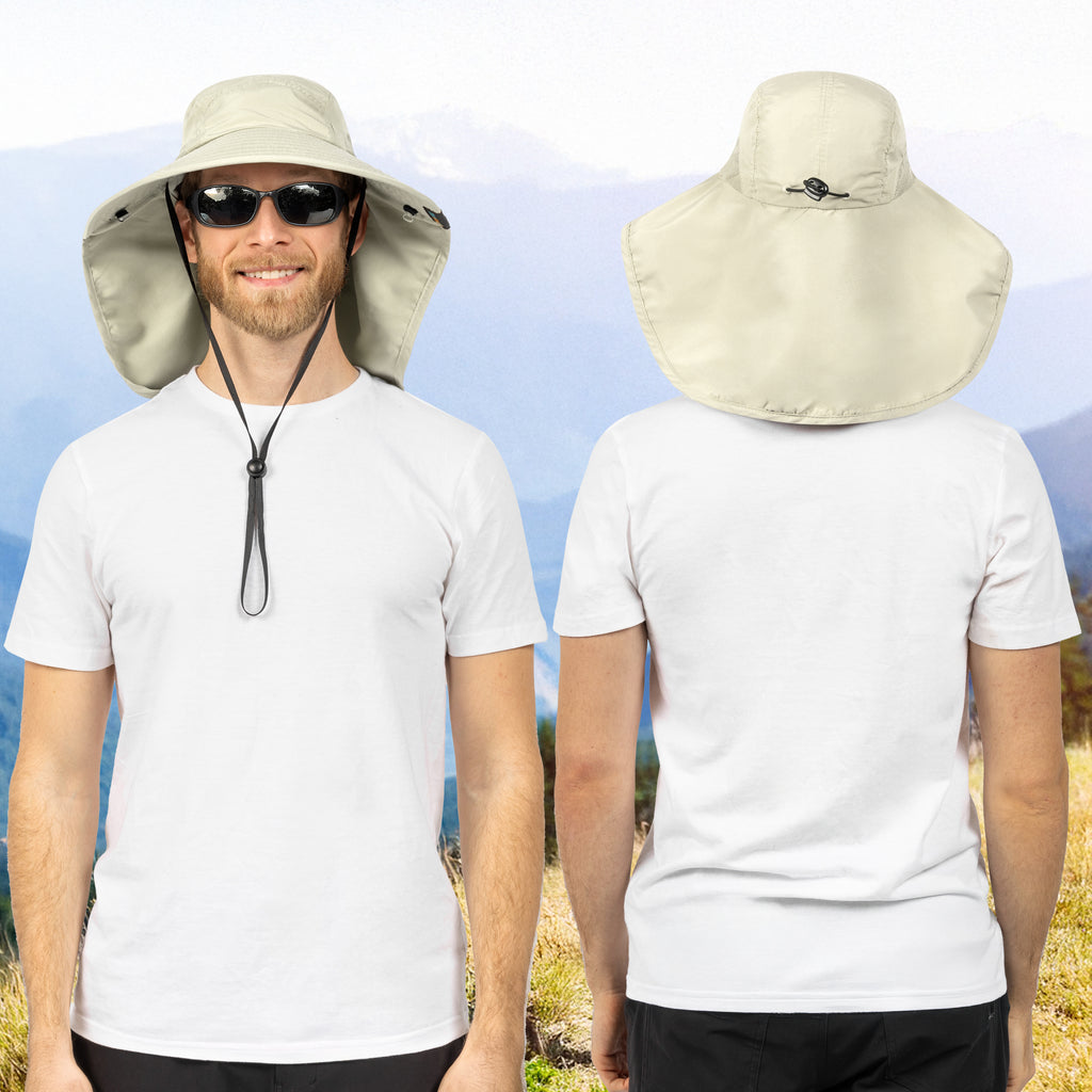 Unisex Wide Brim Sun Hat with Neck Cover