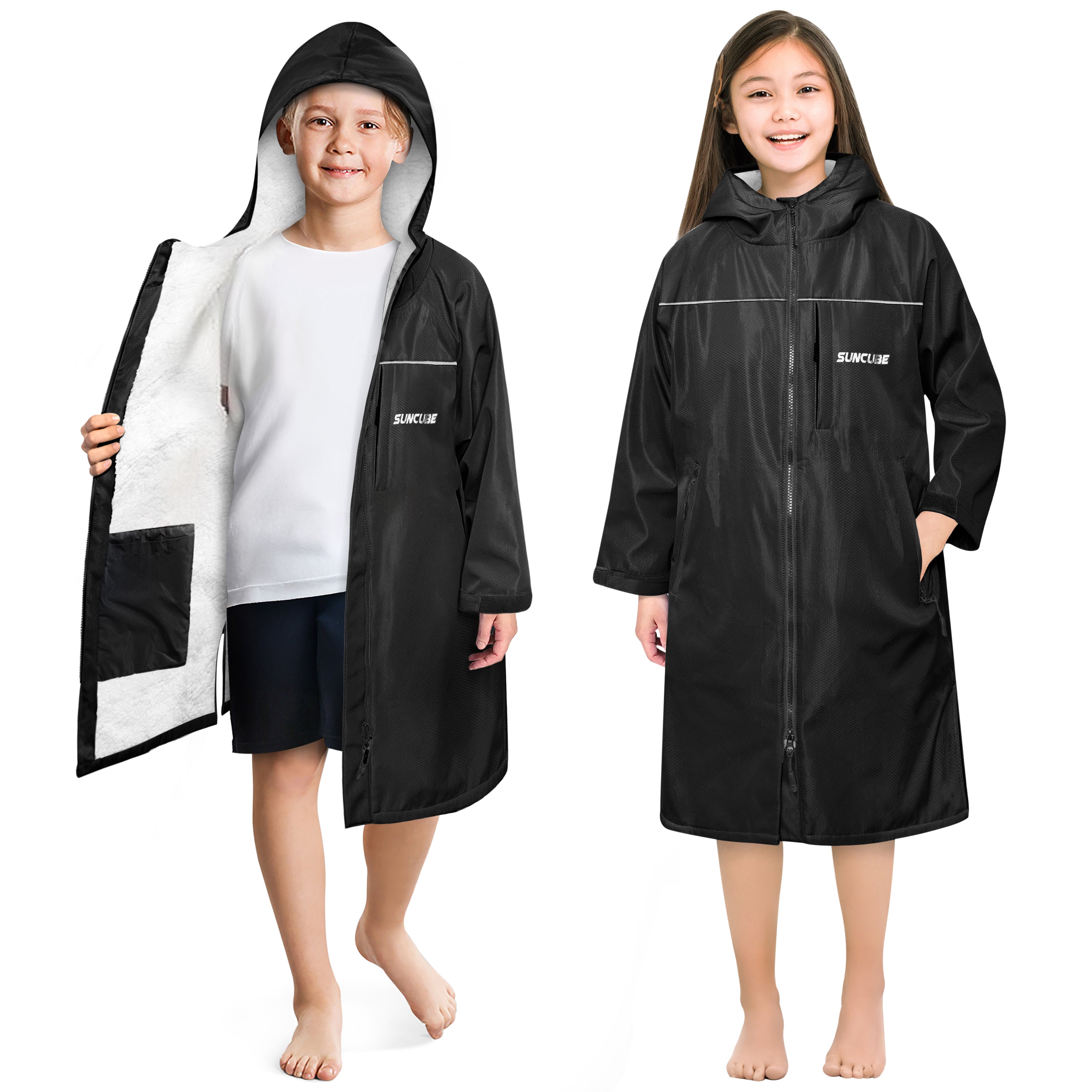 Unisex Hooded Swim Parka - Sherpa, Kids / Teen