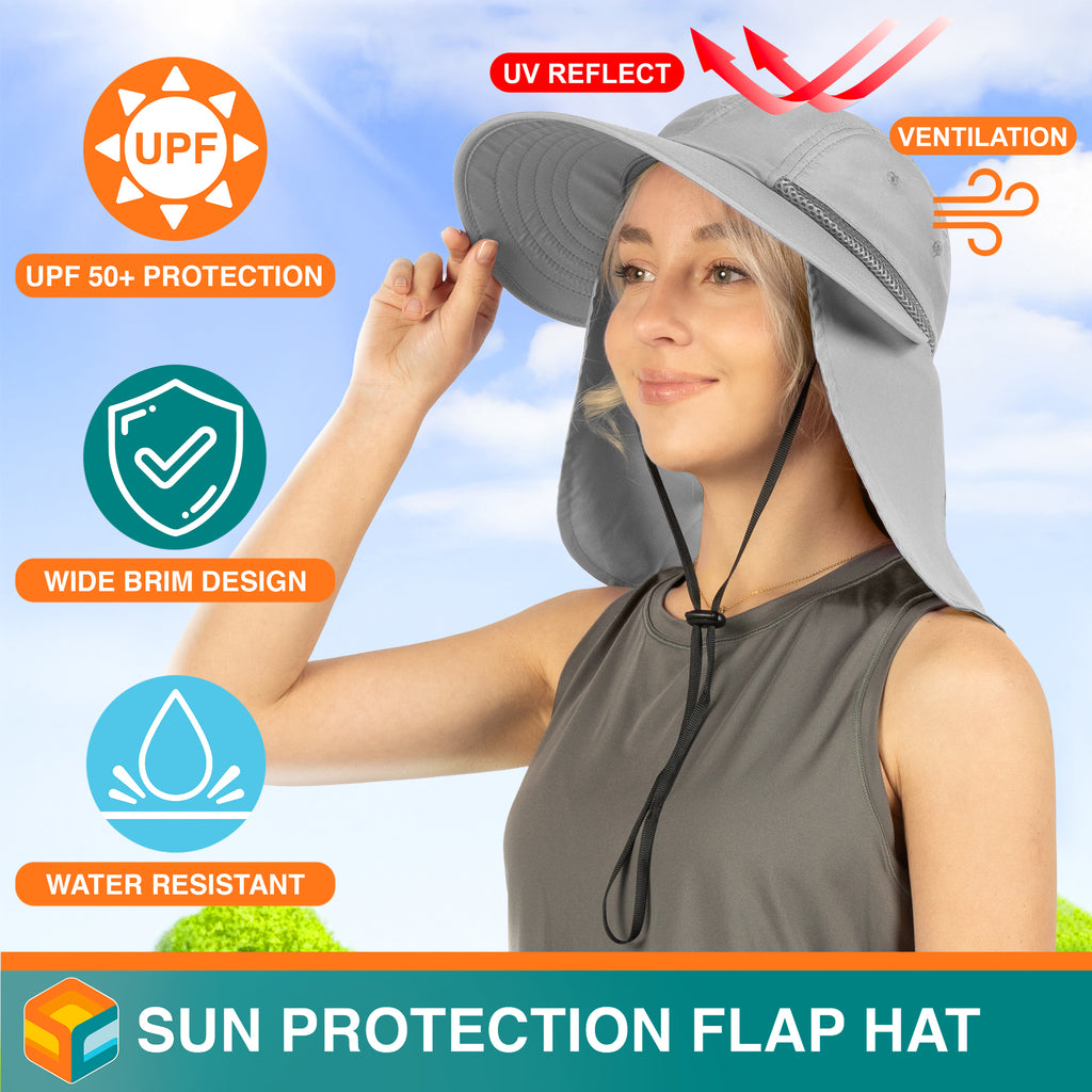 Womens Sun Hat with Neck Flap