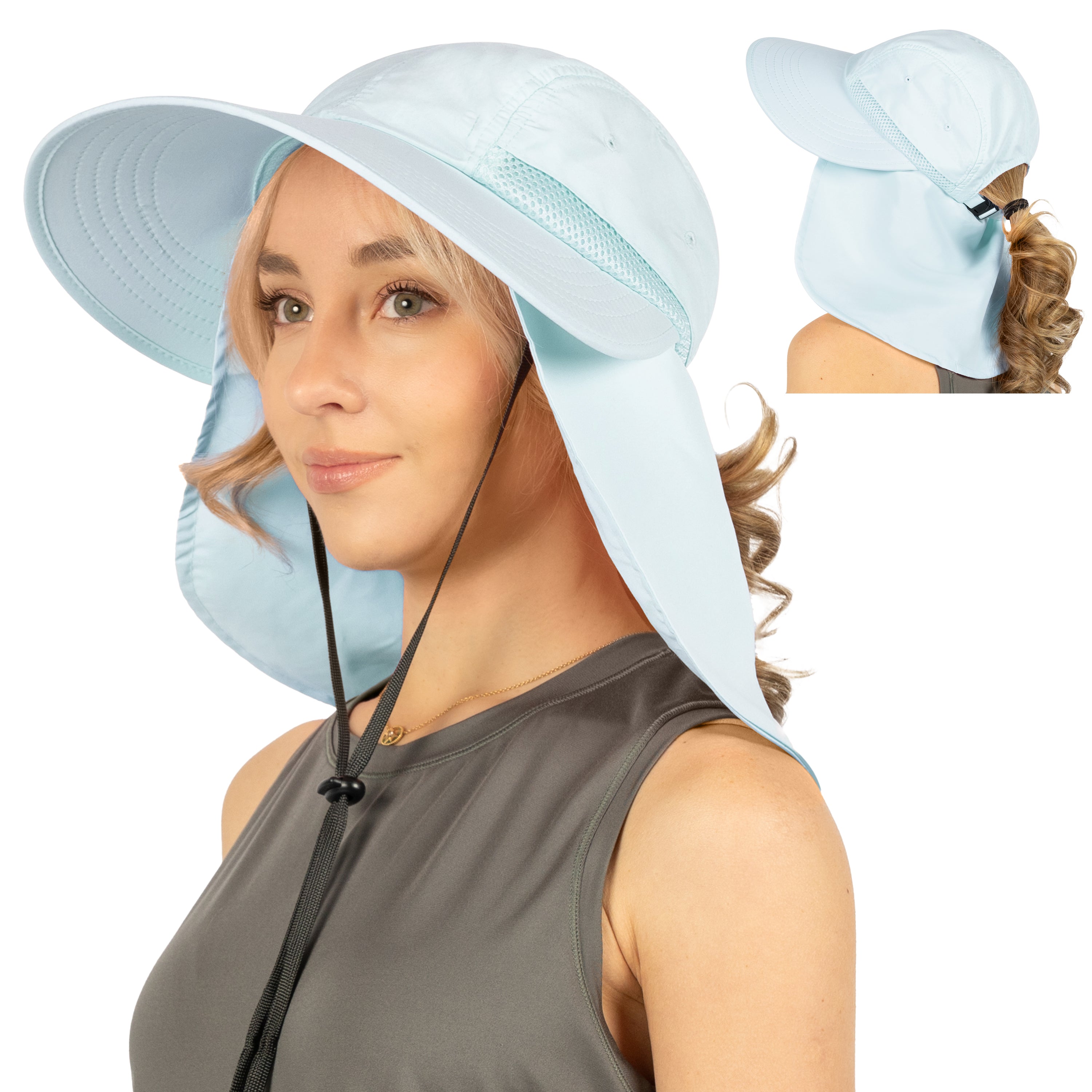 Womens Sun Hat with Neck Flap