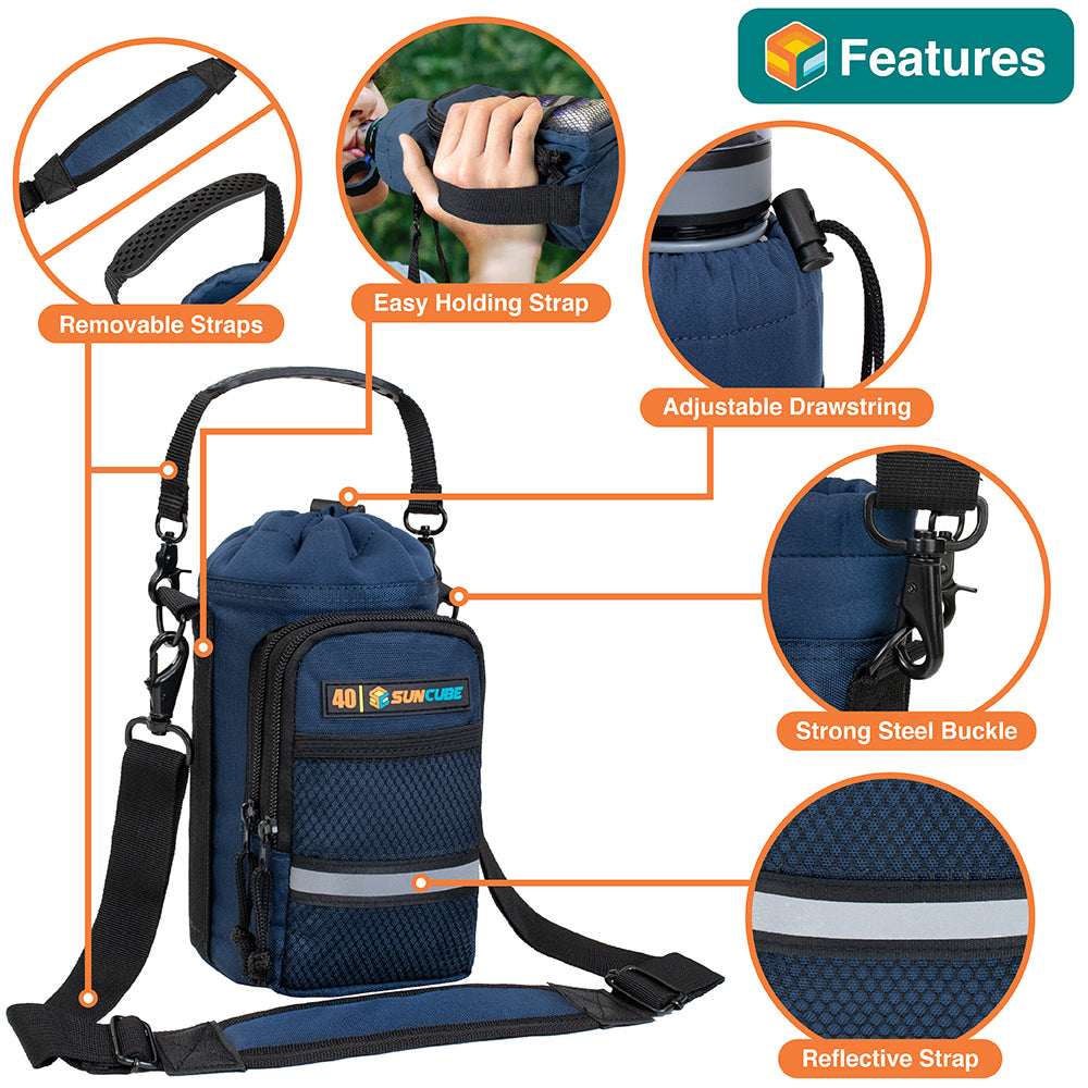 Insulated Water Bottle Carrier with Strap