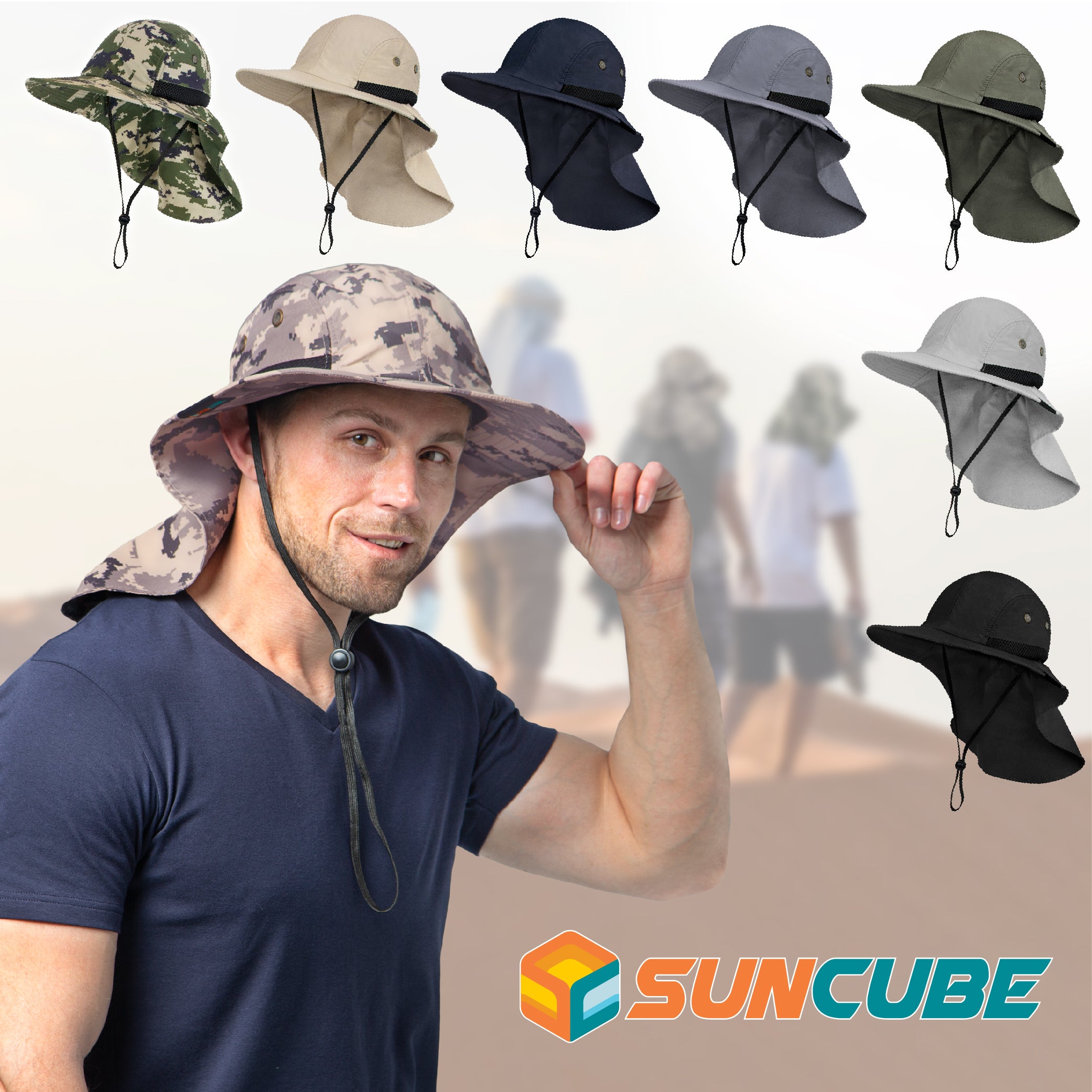 Unisex Sun Hat with Neck Flap Cover