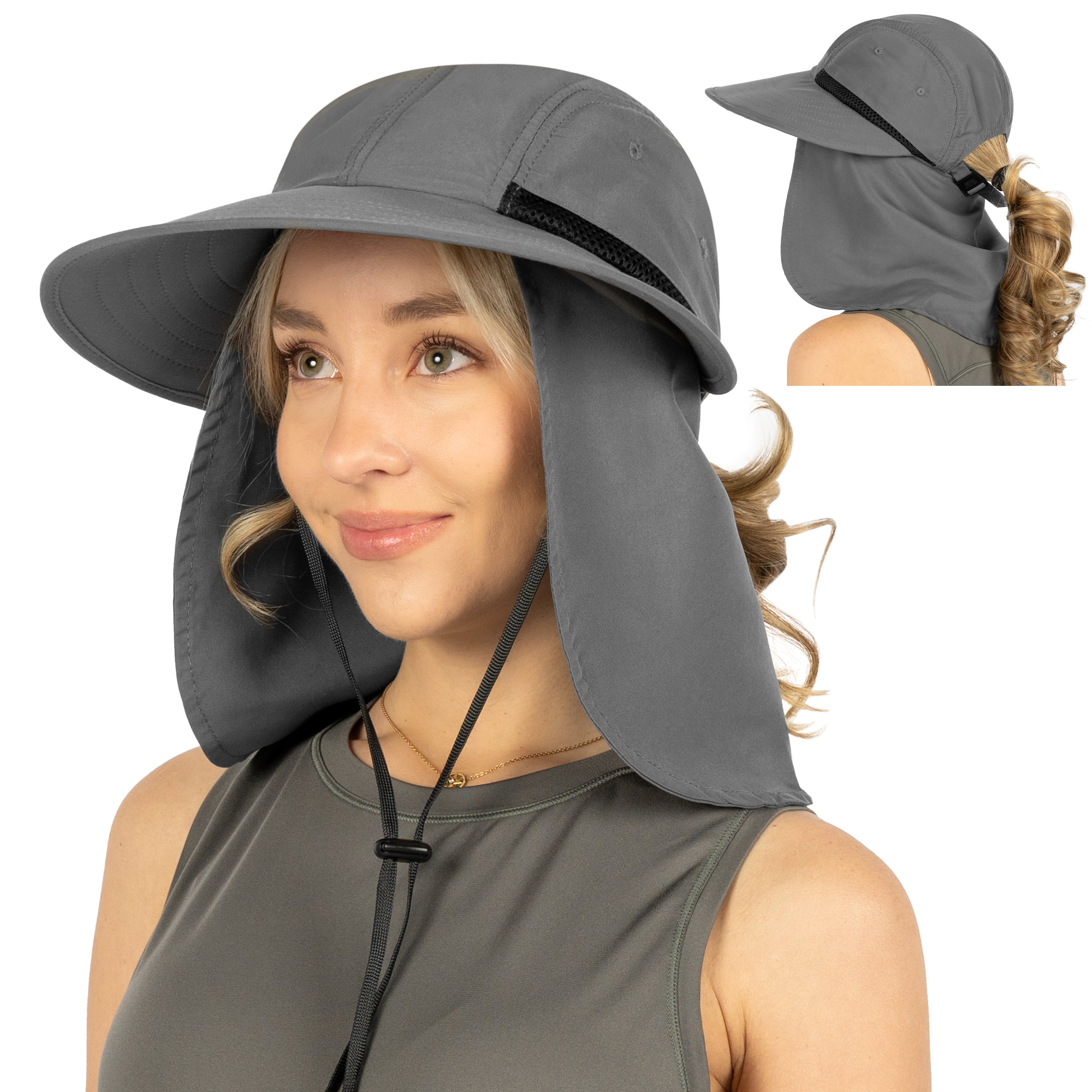 Womens Sun Hat with Neck Flap