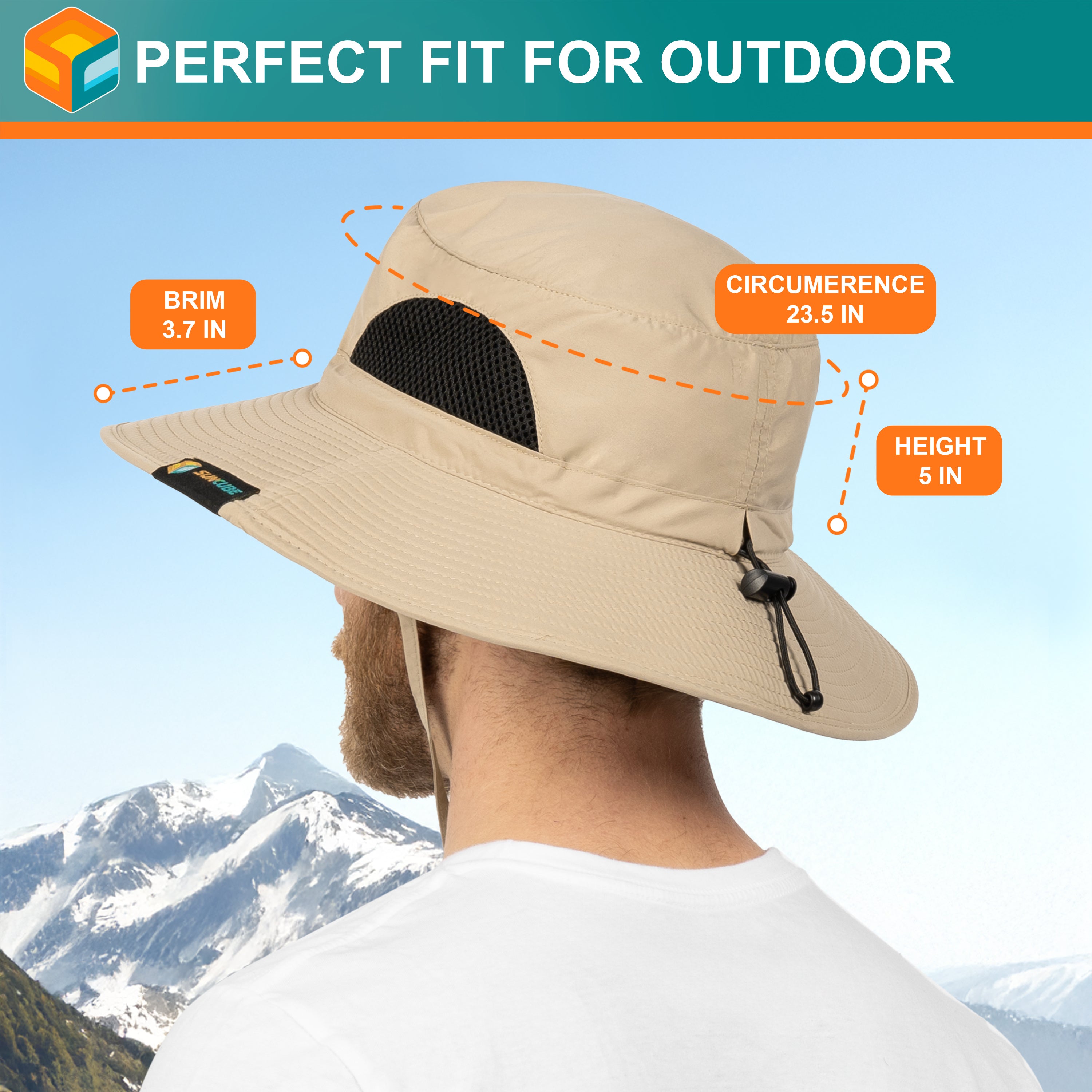 Unisex Wide Brim Sun Hat with Side Vent
