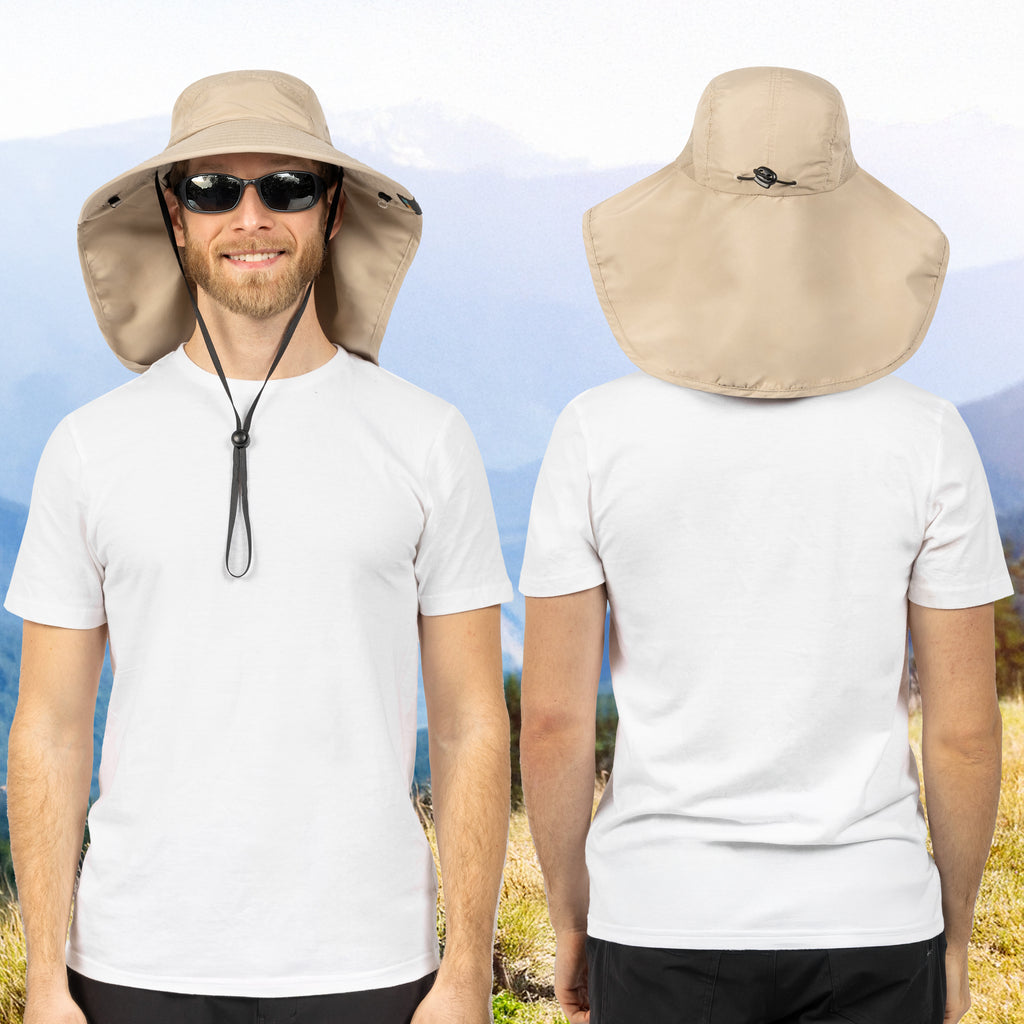Unisex Wide Brim Sun Hat with Neck Cover