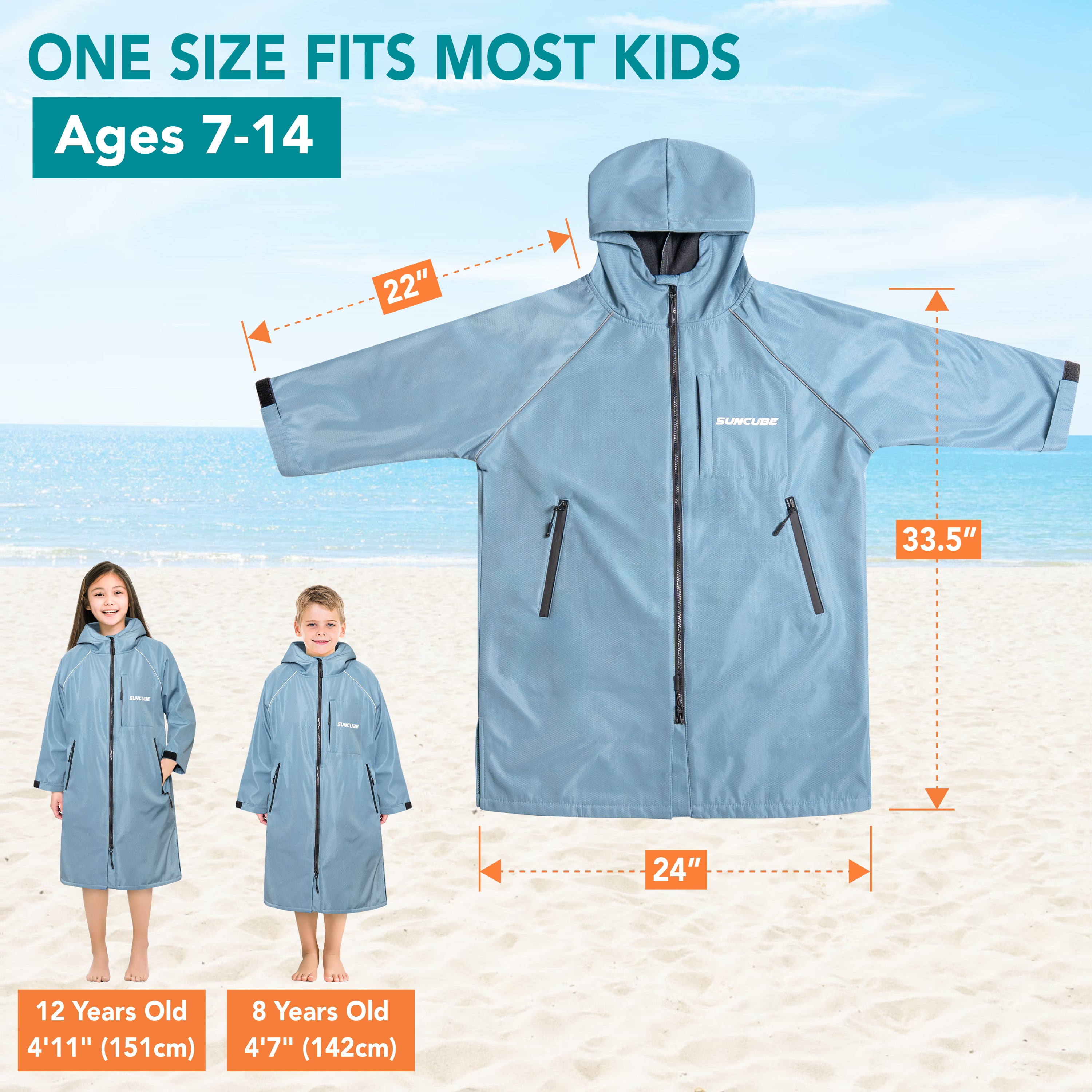 Unisex Hooded Swim Parka - Fleece, Kids / Teen