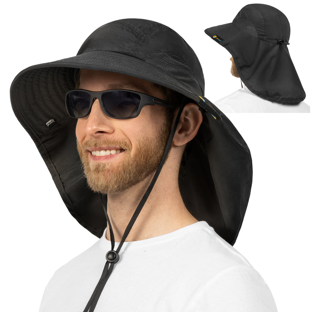 Unisex Wide Brim Sun Hat with Neck Cover