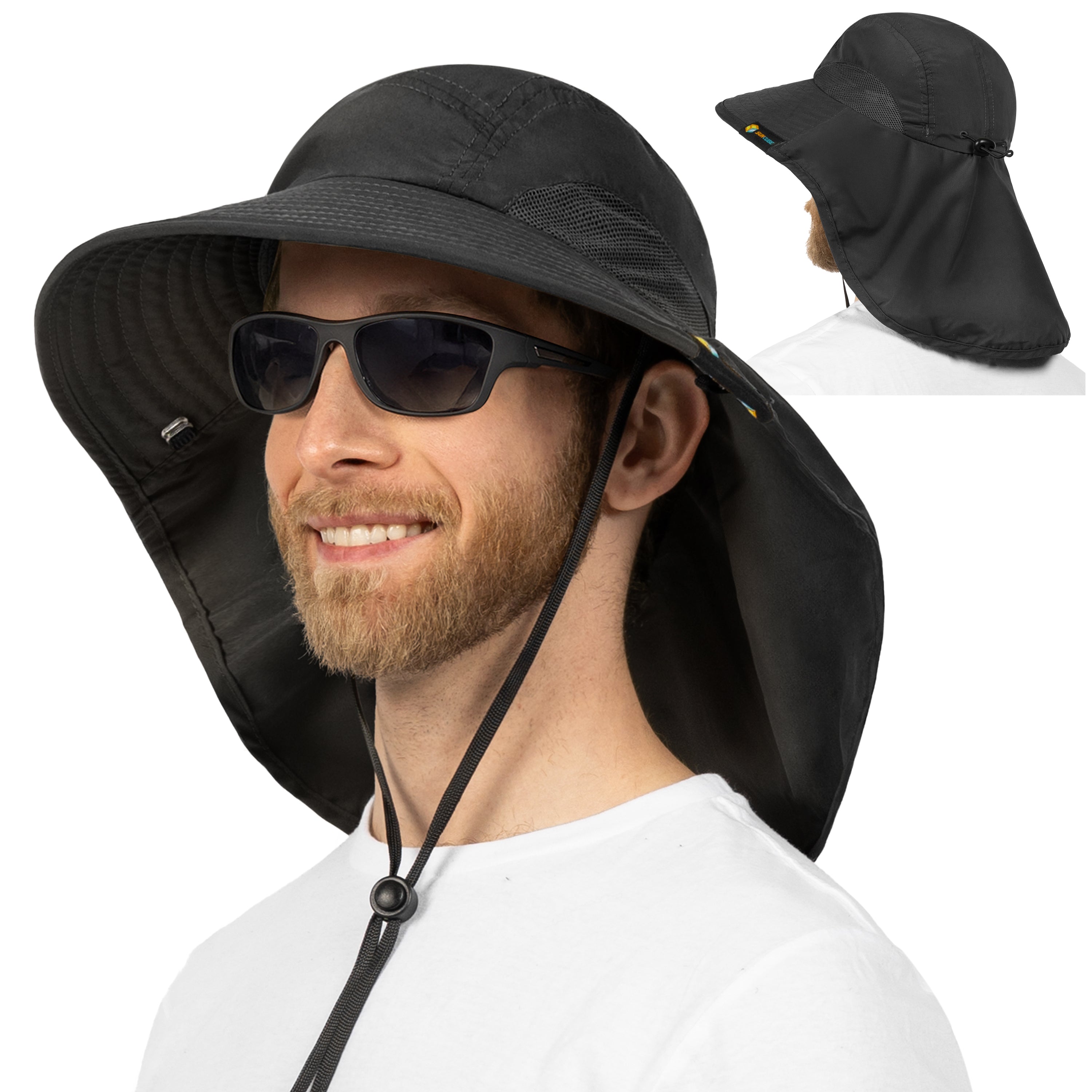 Unisex Wide Brim Sun Hat with Neck Cover