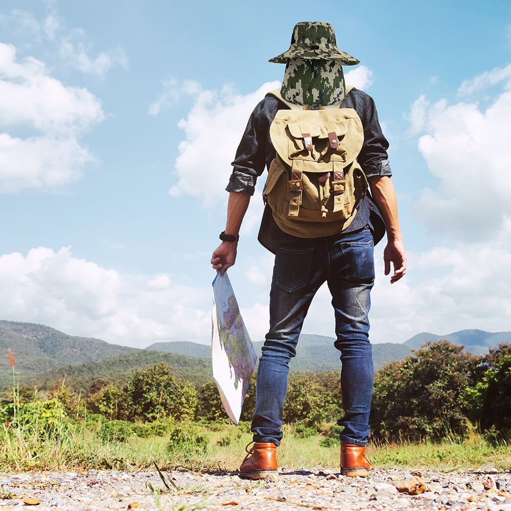 Unisex Wide Brim Sun Hat with Side Vent and Neck Flap Cover