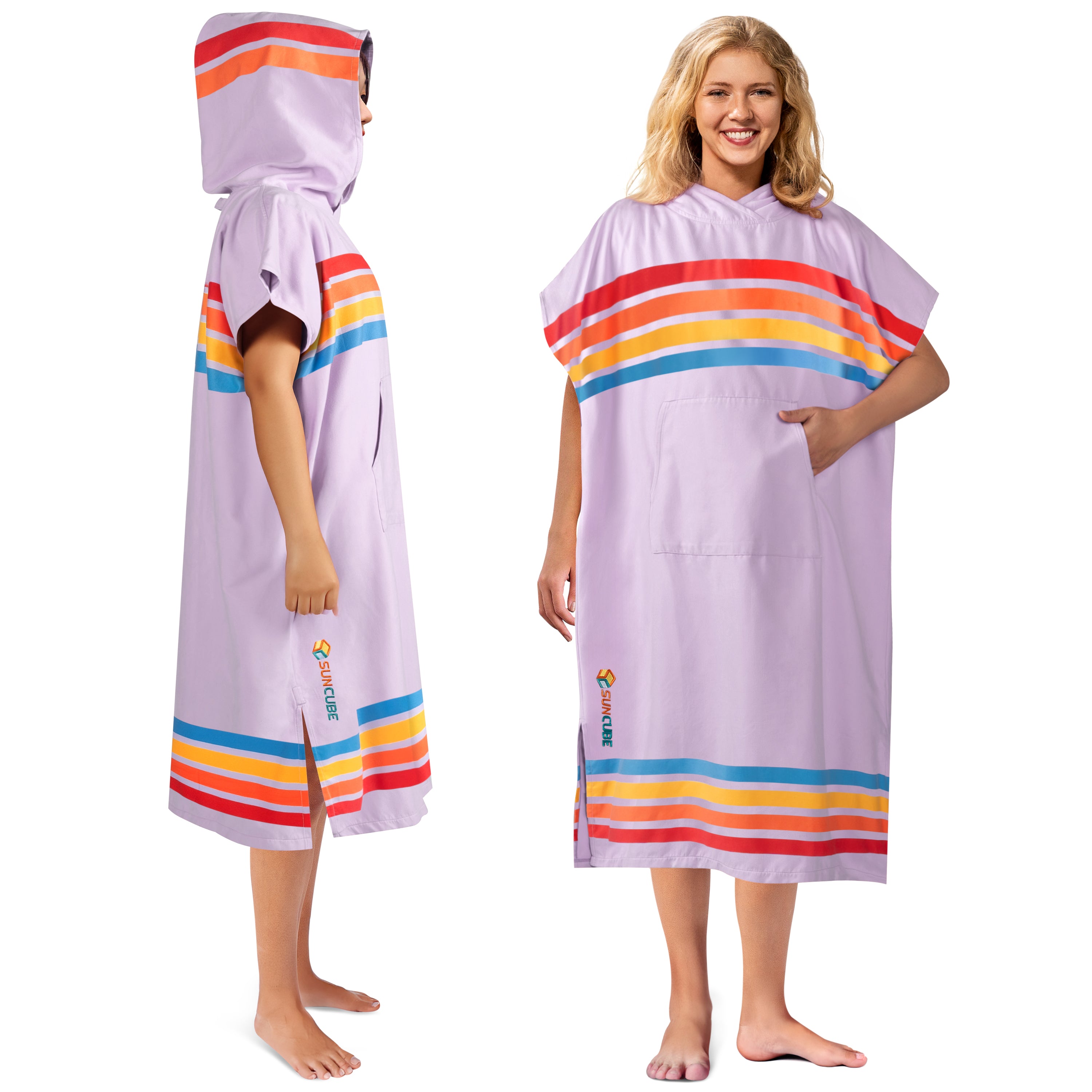Surf Poncho Changing Robe with Hood, Microfiber - Adults
