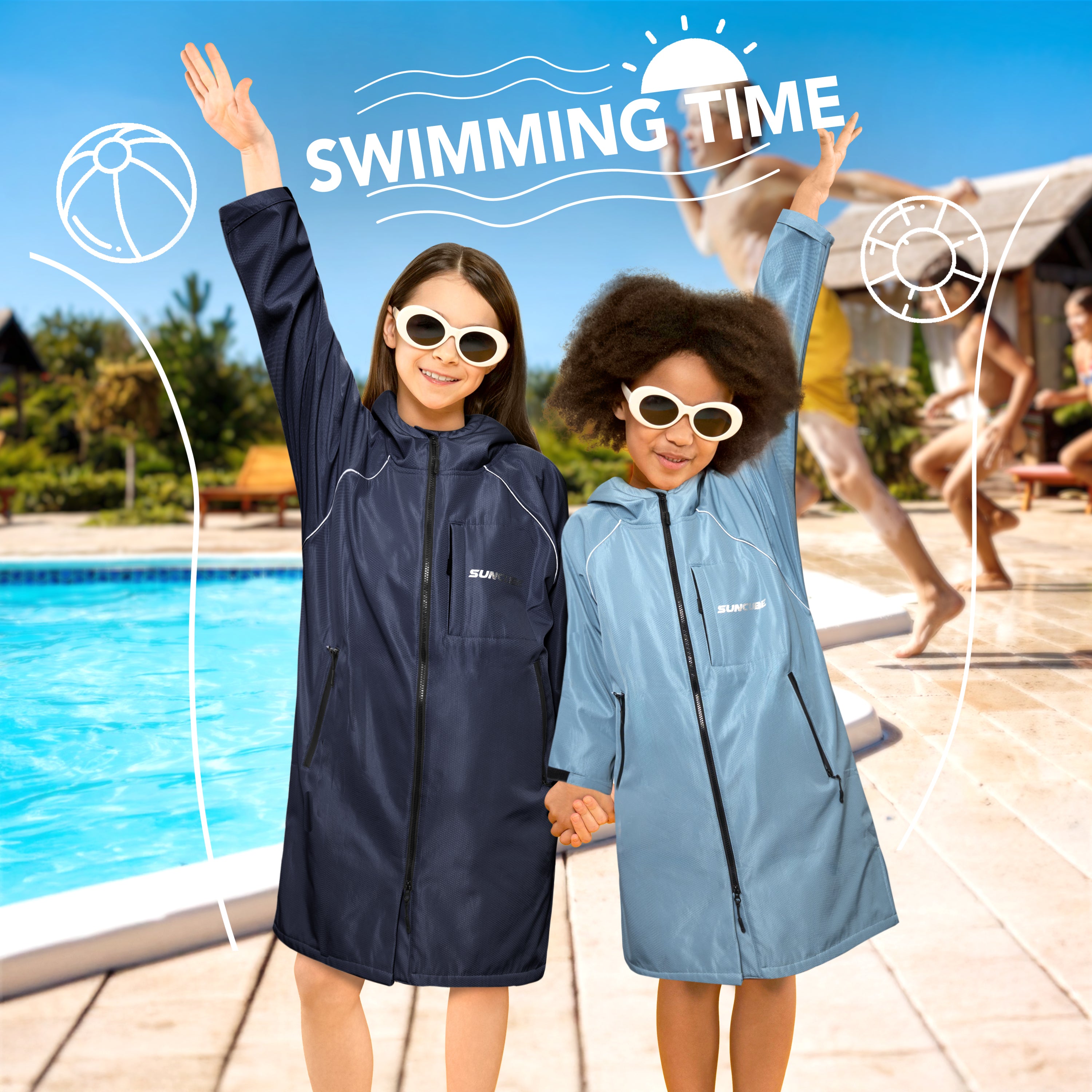 Unisex Hooded Swim Parka - Fleece, Kids / Teen