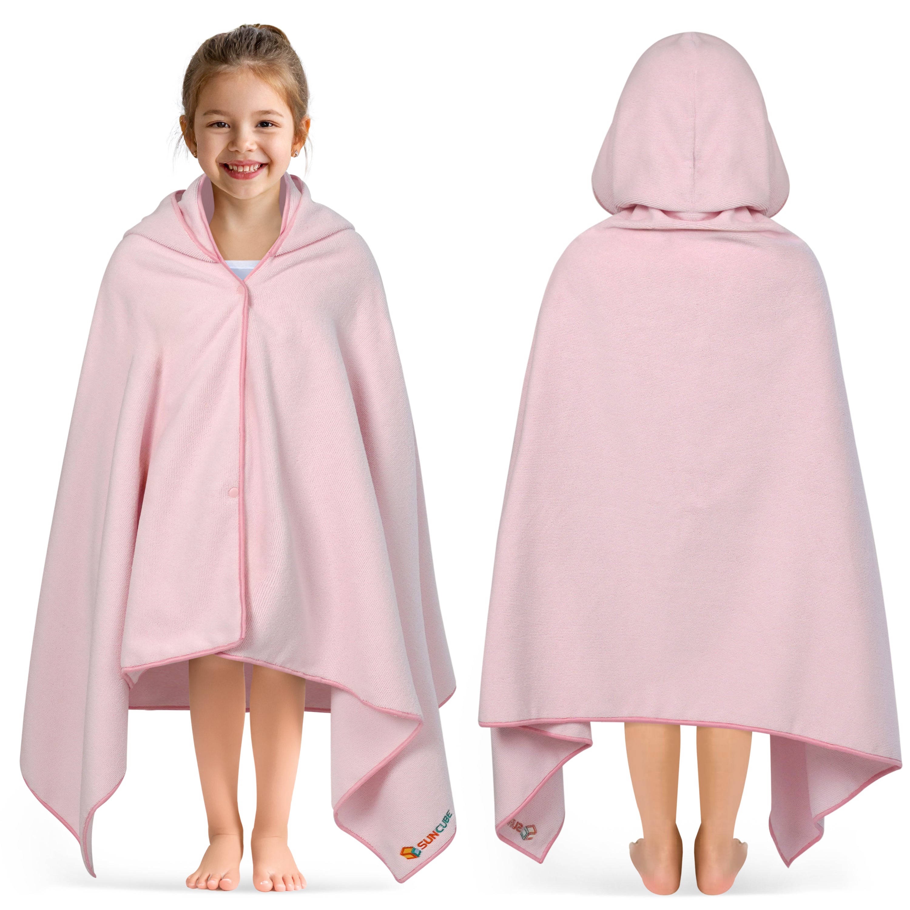 Kids Hooded Poncho Wrap Bath Towel