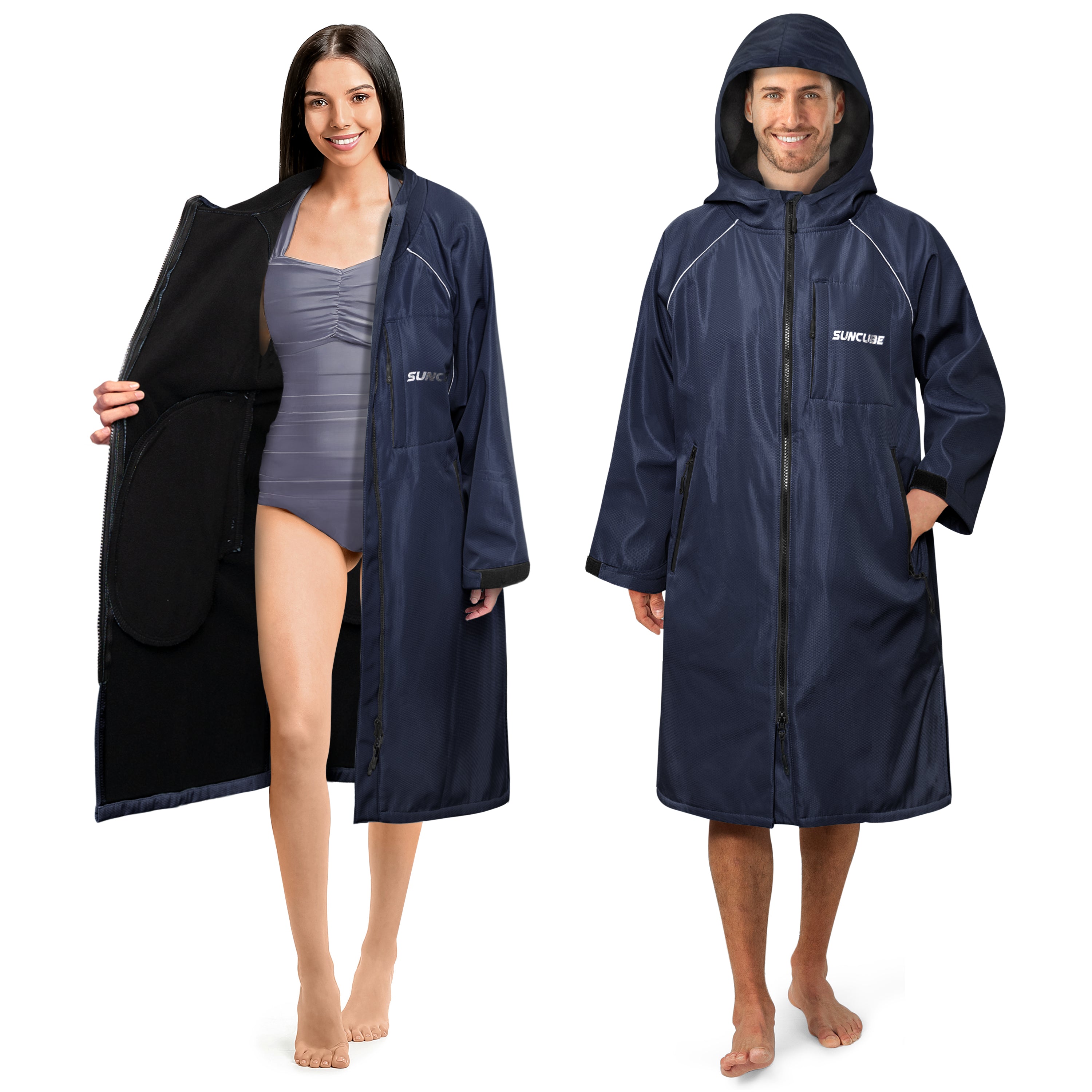 Unisex Hooded Swim Parka - Fleece, Adults
