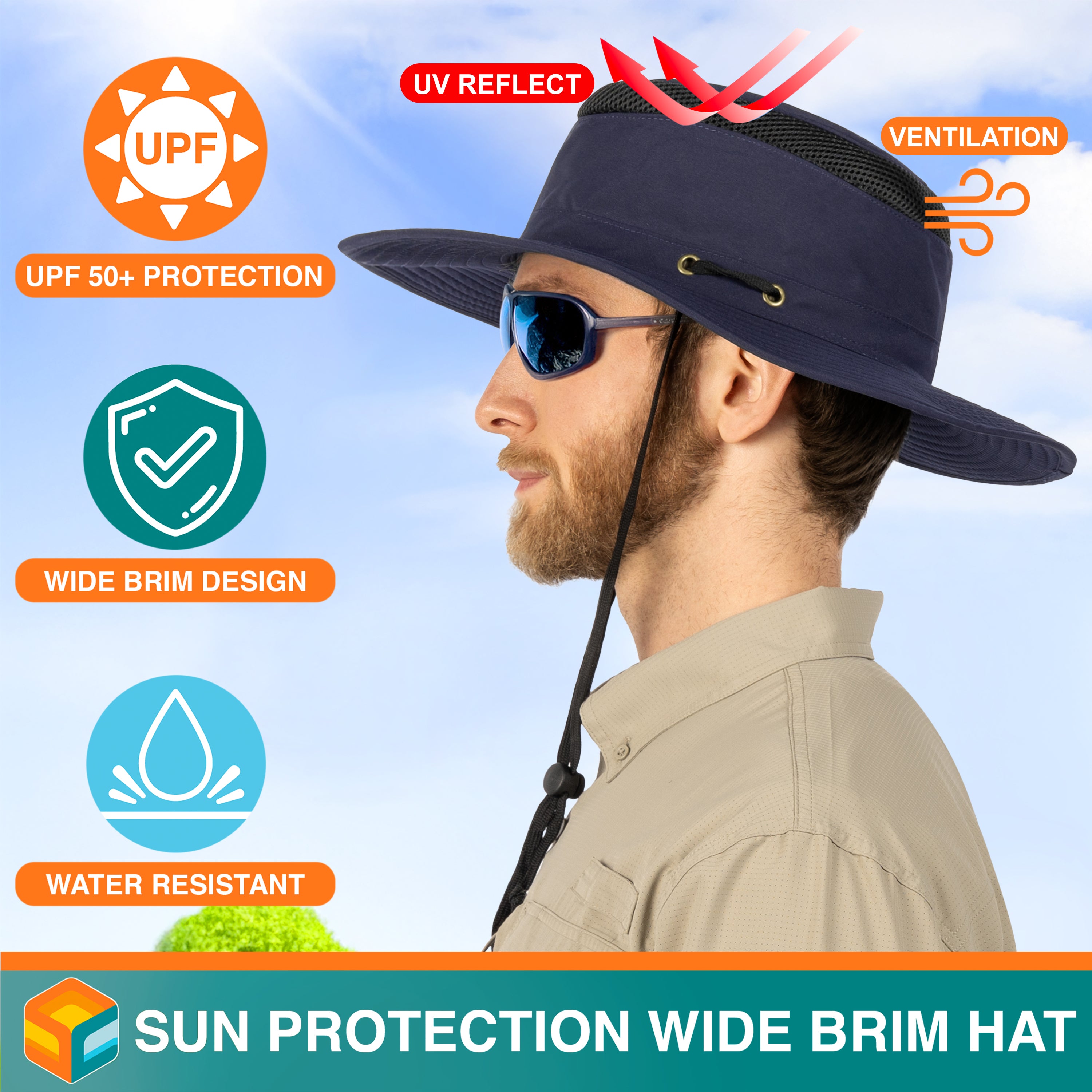 Unisex Wide Brim Safari Sun Hat