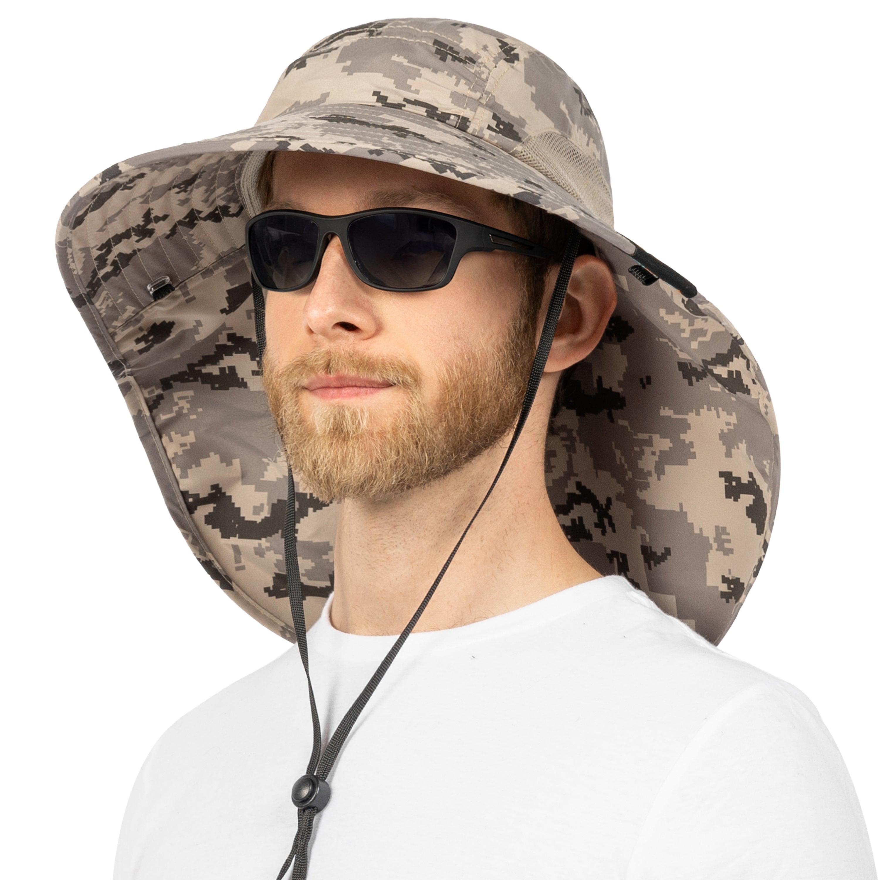 Unisex Wide Brim Sun Hat with Neck Cover