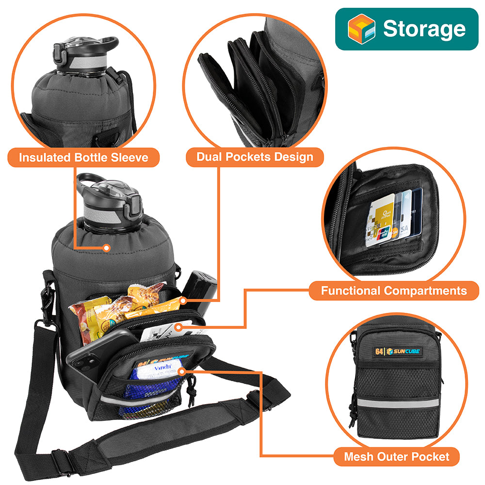 Insulated Water Bottle Carrier with Strap