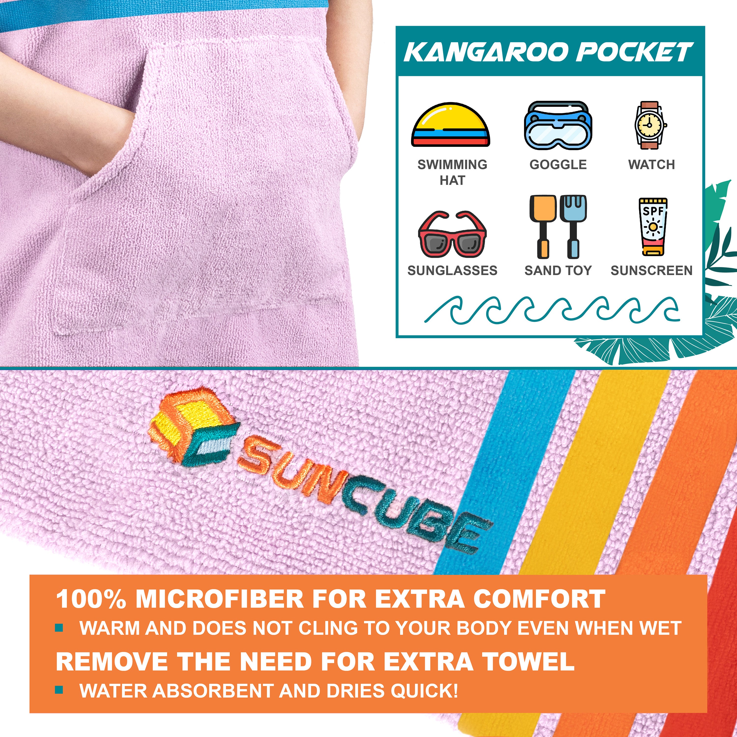 Surf Poncho Changing Robe with Hood - Kids / Teen