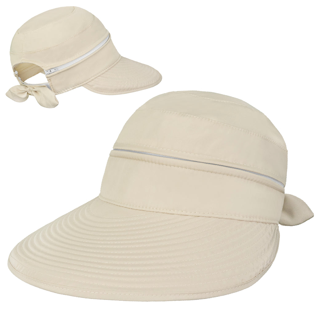 Womens Convertible Zip Off Sun Visor Hat