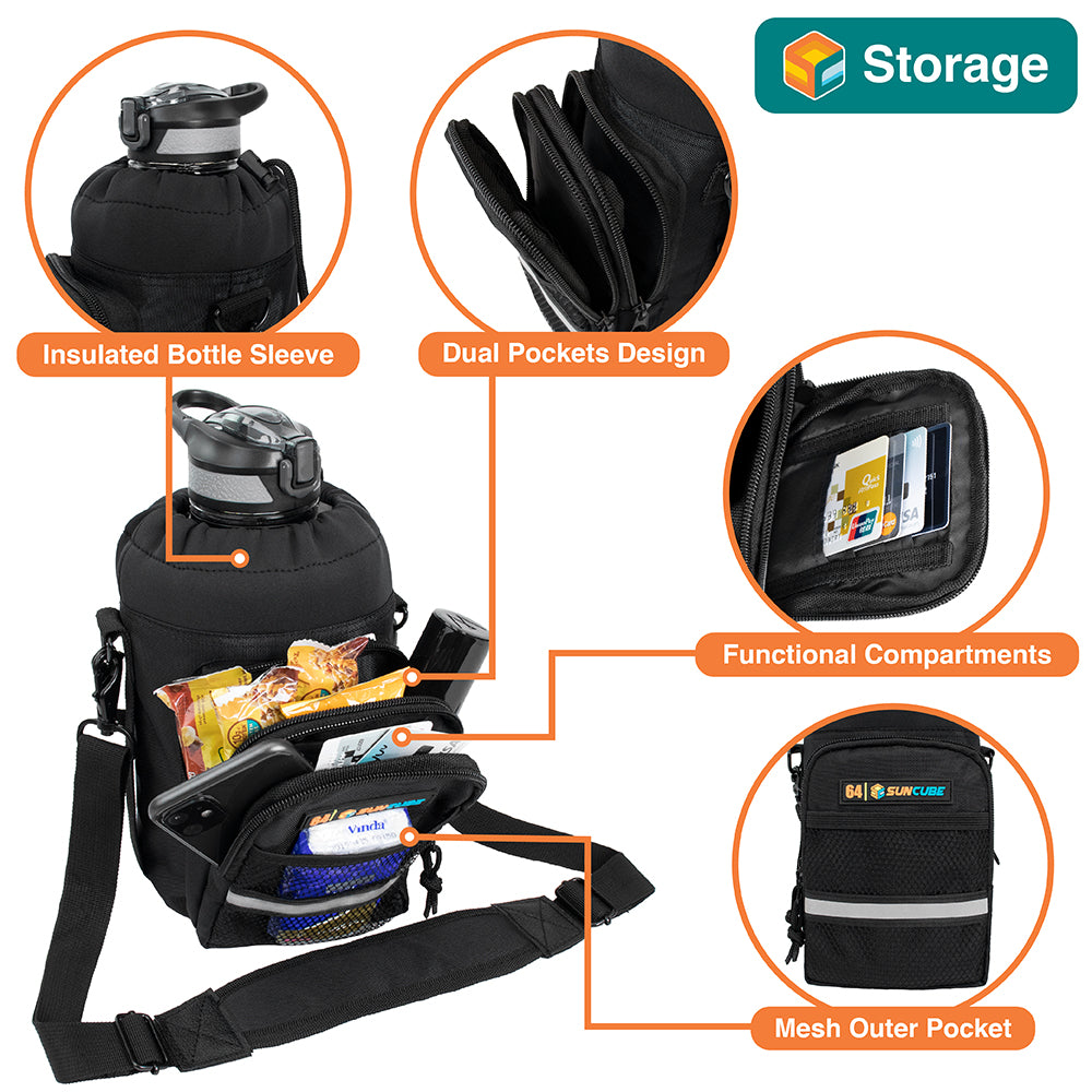 Insulated Water Bottle Carrier with Strap