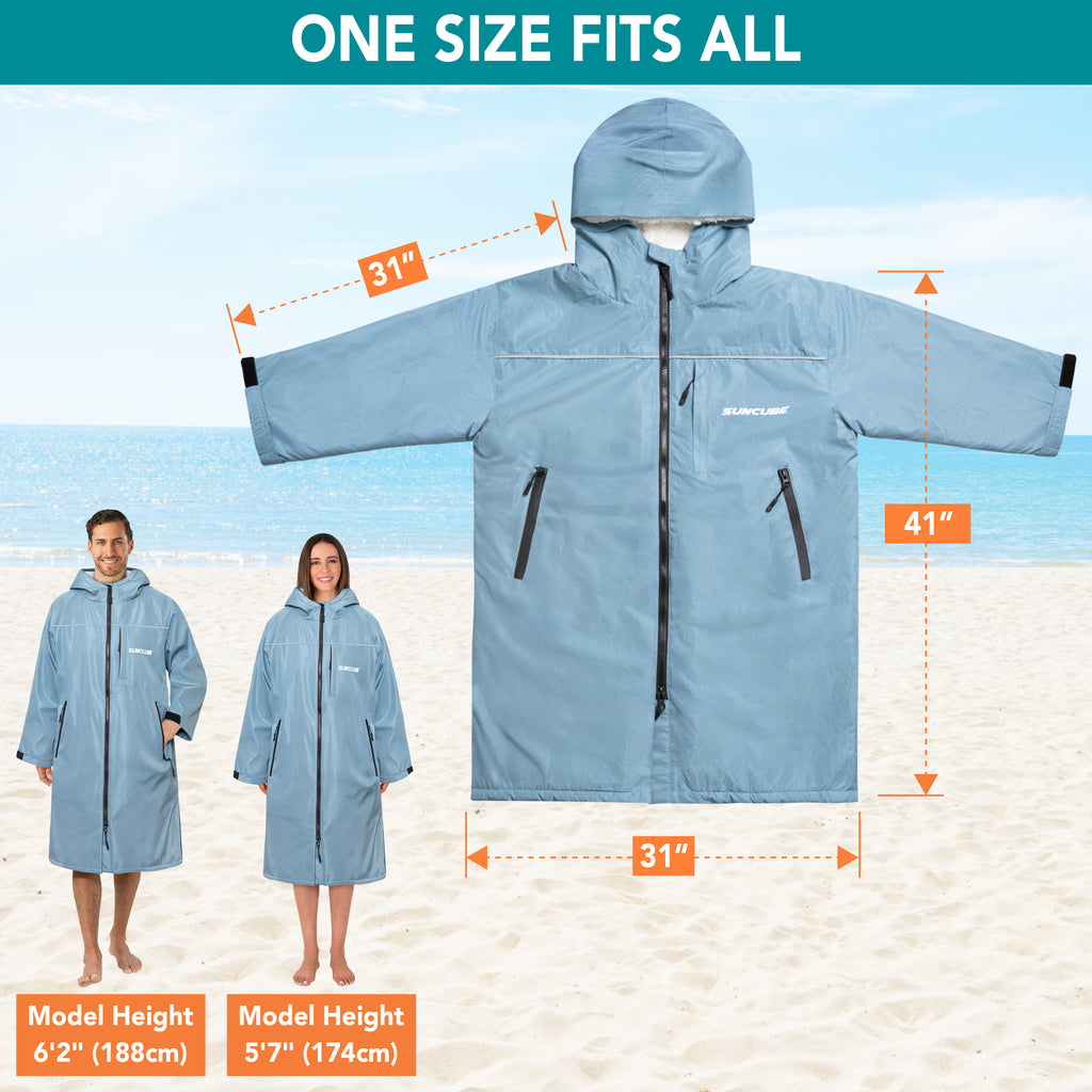 Unisex Hooded Swim Parka - Sherpa, Adults