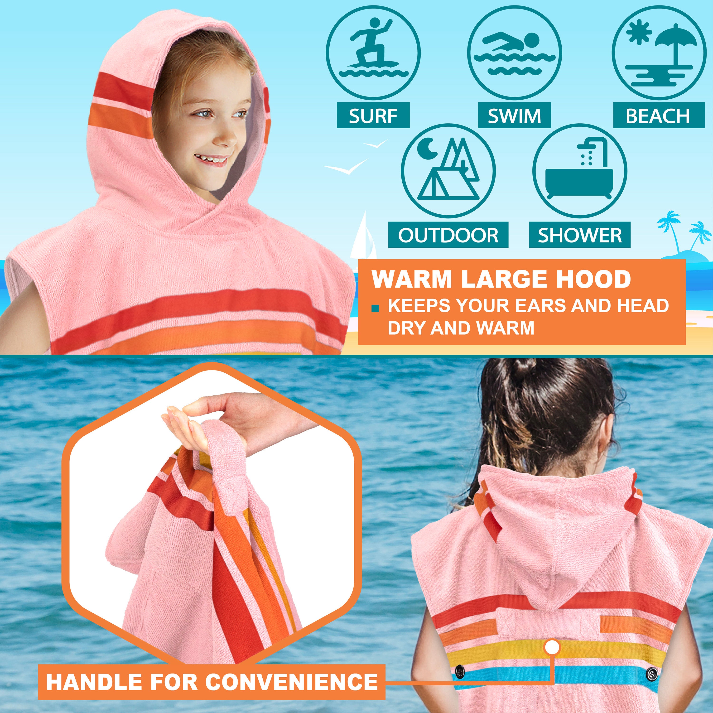 Surf Poncho Changing Robe with Hood - Kids / Teen