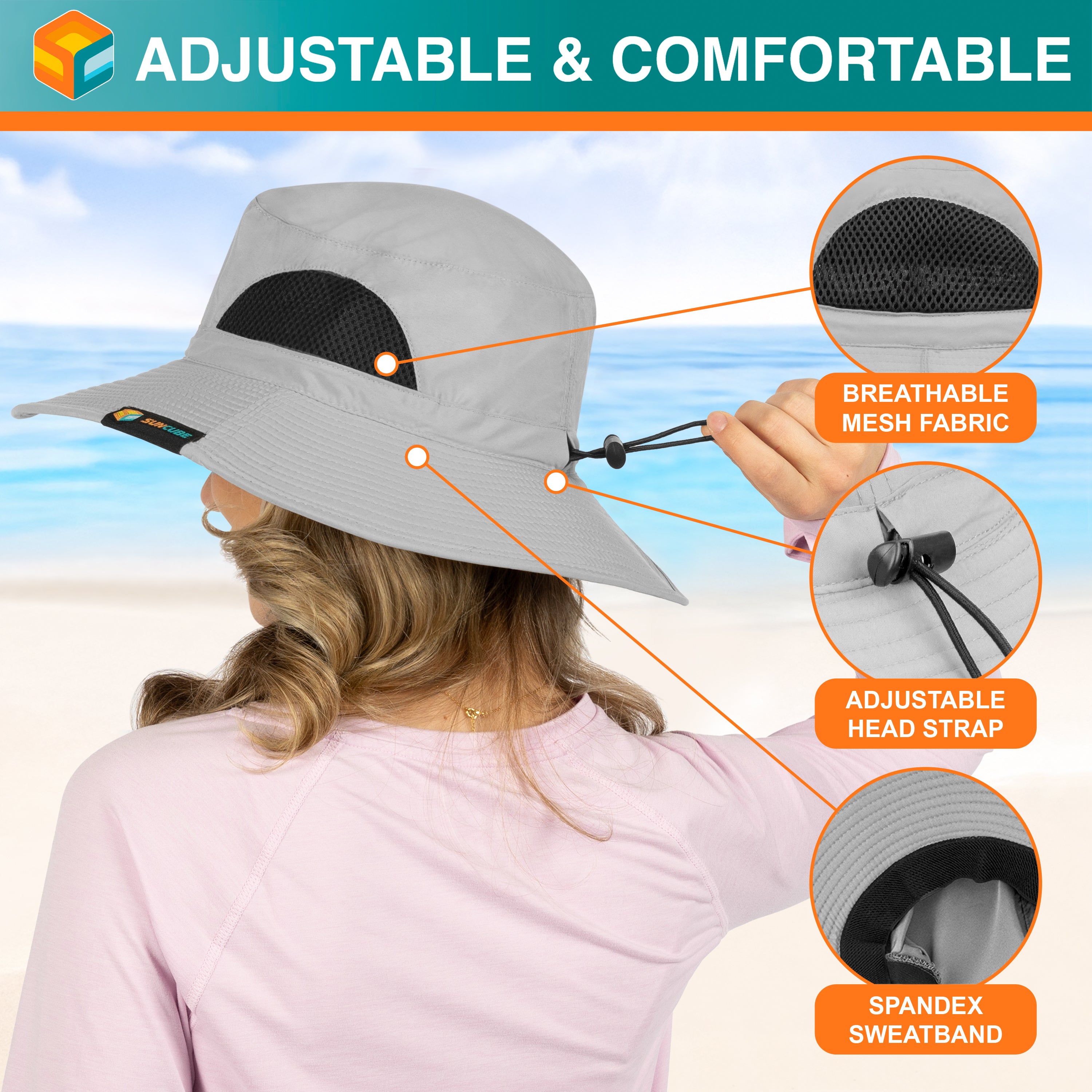 Unisex Wide Brim Sun Hat with Side Vent