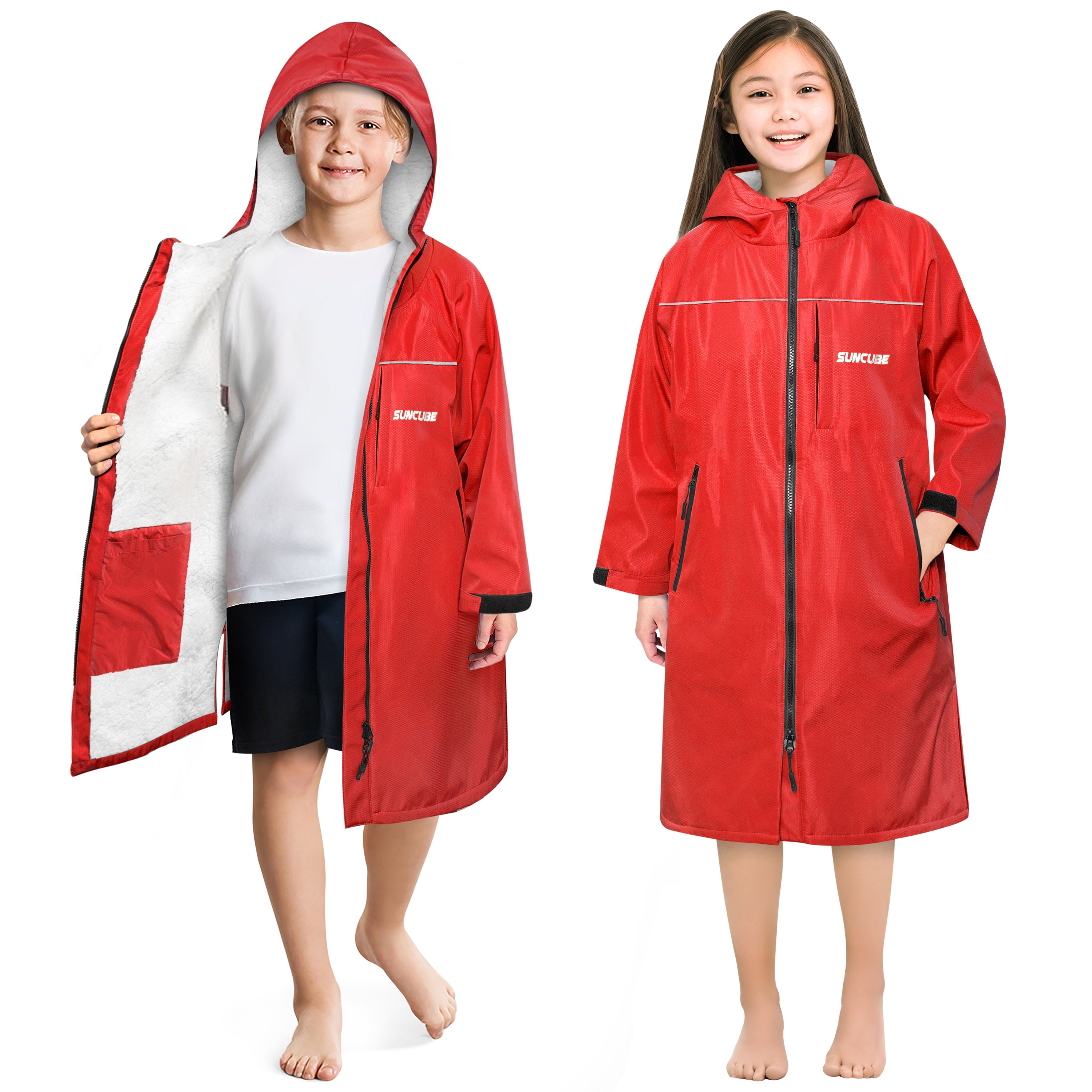 Unisex Hooded Swim Parka - Sherpa, Kids / Teen