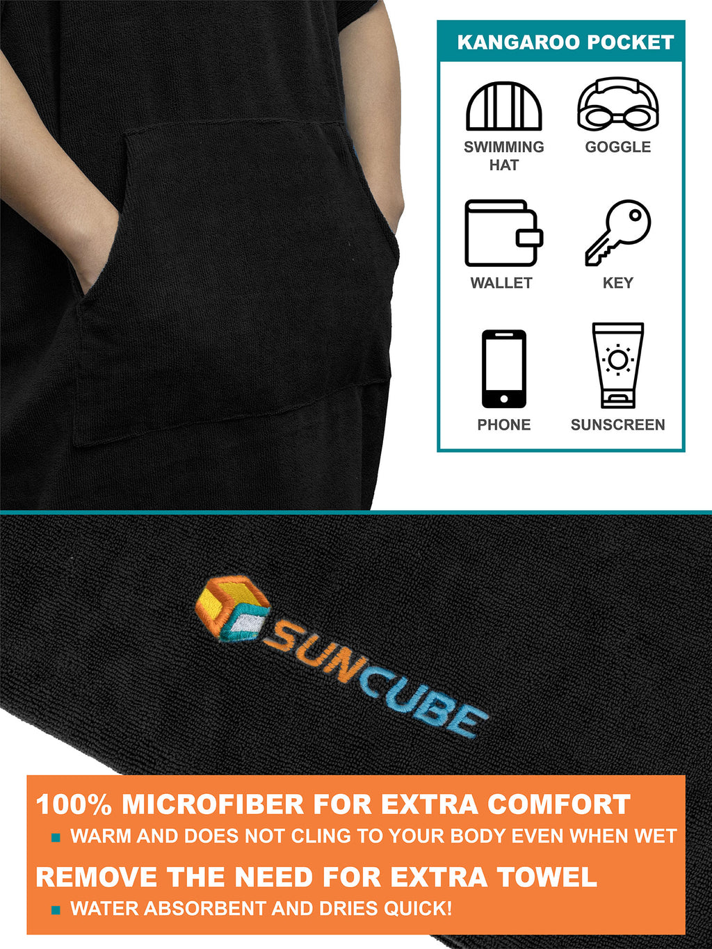 Surf Poncho Changing Robe with Hood - Adults