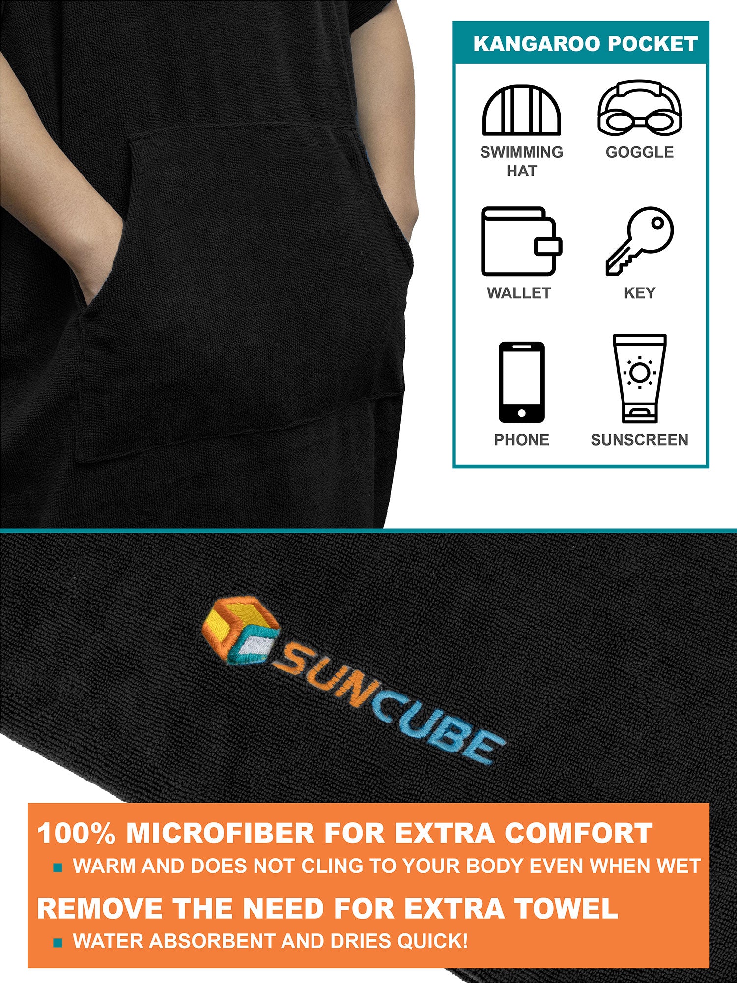 Surf Poncho Changing Robe with Hood - Adults