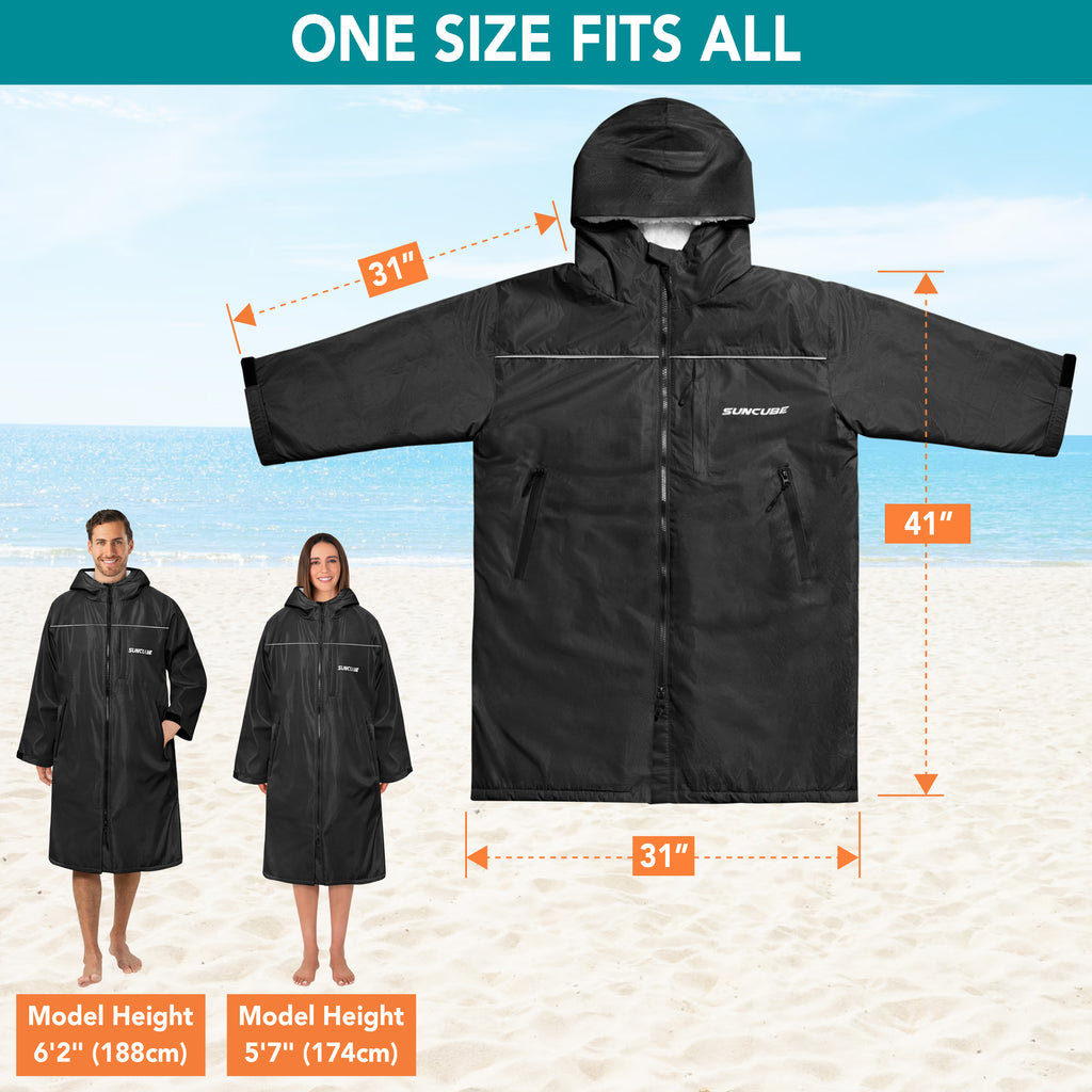 Unisex Hooded Swim Parka - Sherpa, Adults