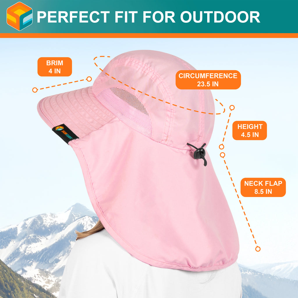 Unisex Wide Brim Sun Hat with Neck Cover