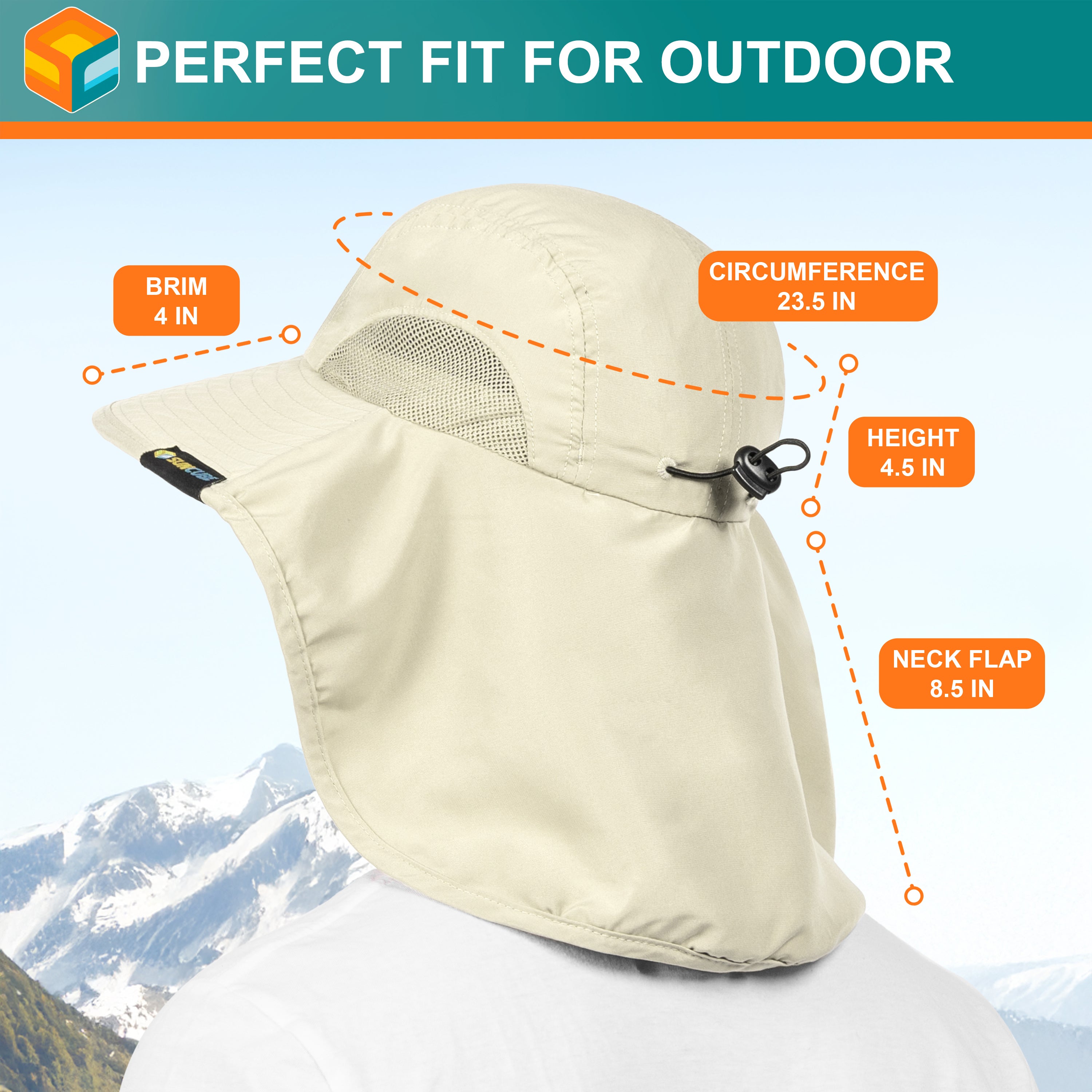 Unisex Wide Brim Sun Hat with Neck Cover