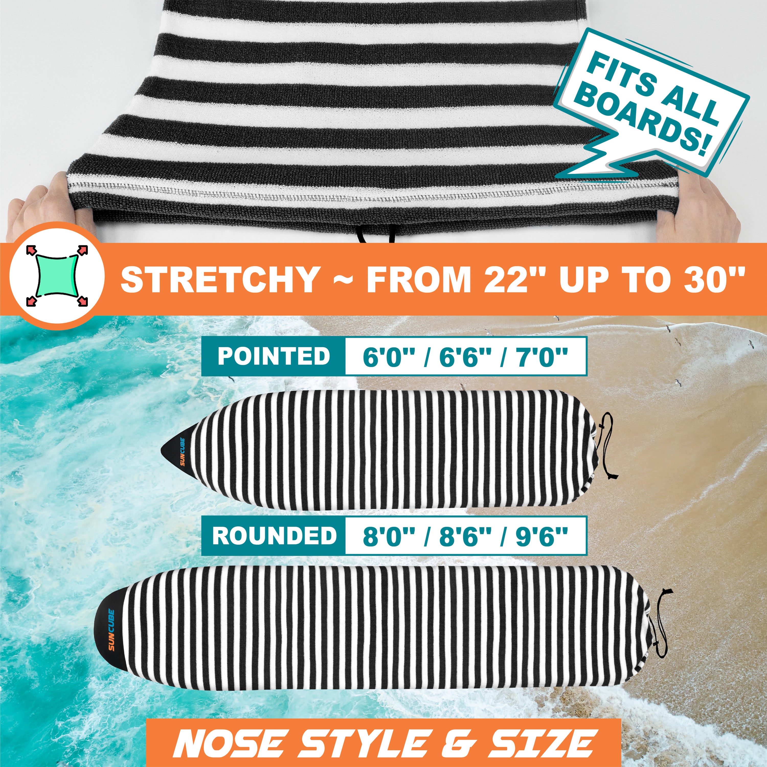Surfboard Sock Cover Bag - Stretchy Protection