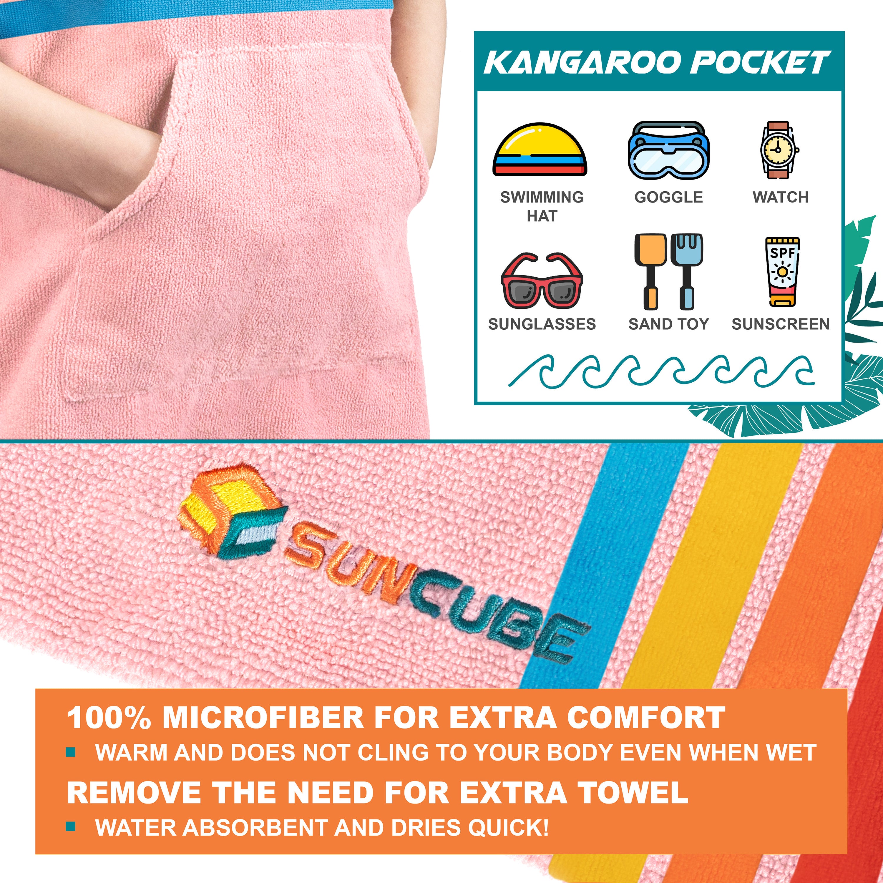 Surf Poncho Changing Robe with Hood - Kids / Teen