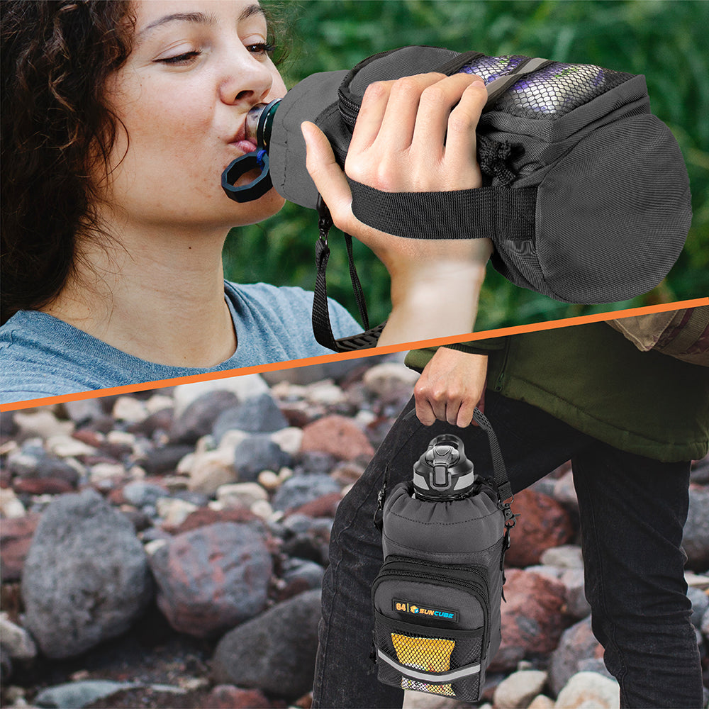 Insulated Water Bottle Carrier with Strap
