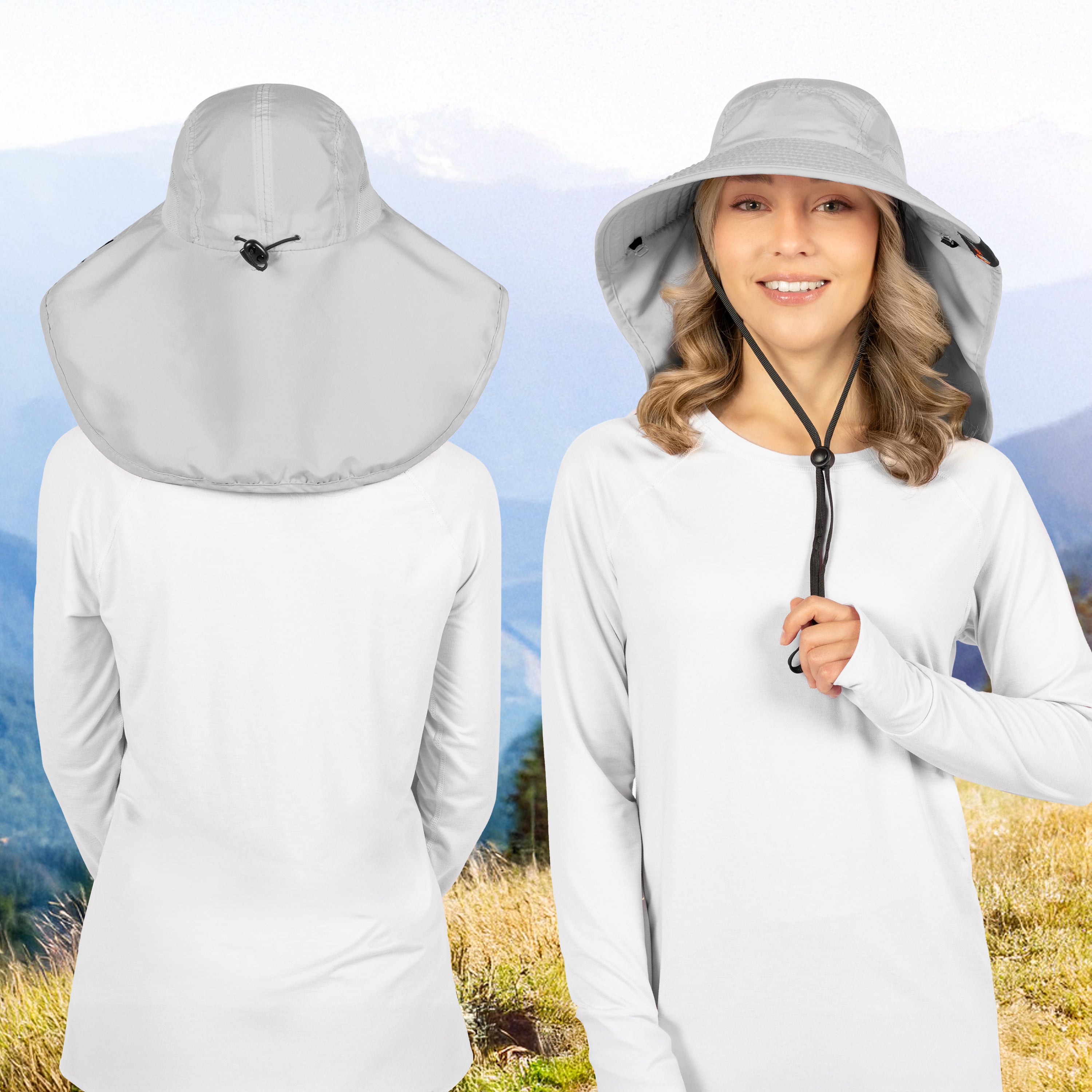 Unisex Wide Brim Sun Hat with Neck Cover
