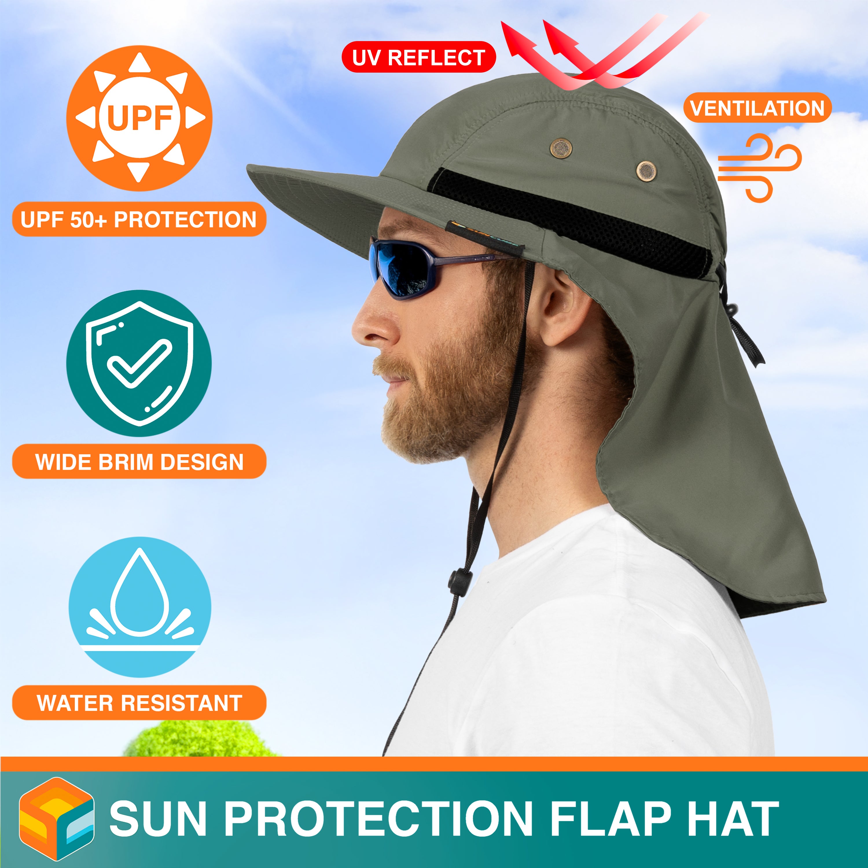 Unisex Sun Hat with Neck Flap Cover