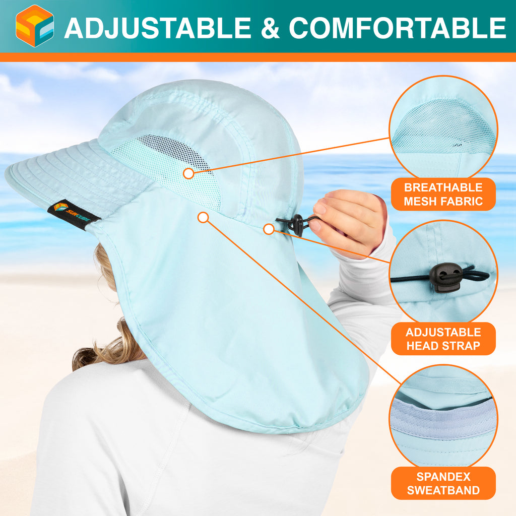 Unisex Wide Brim Sun Hat with Neck Cover