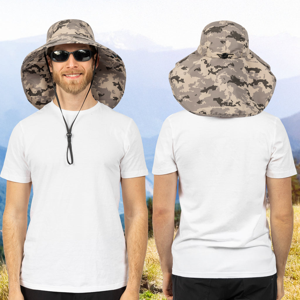 Unisex Wide Brim Sun Hat with Neck Cover