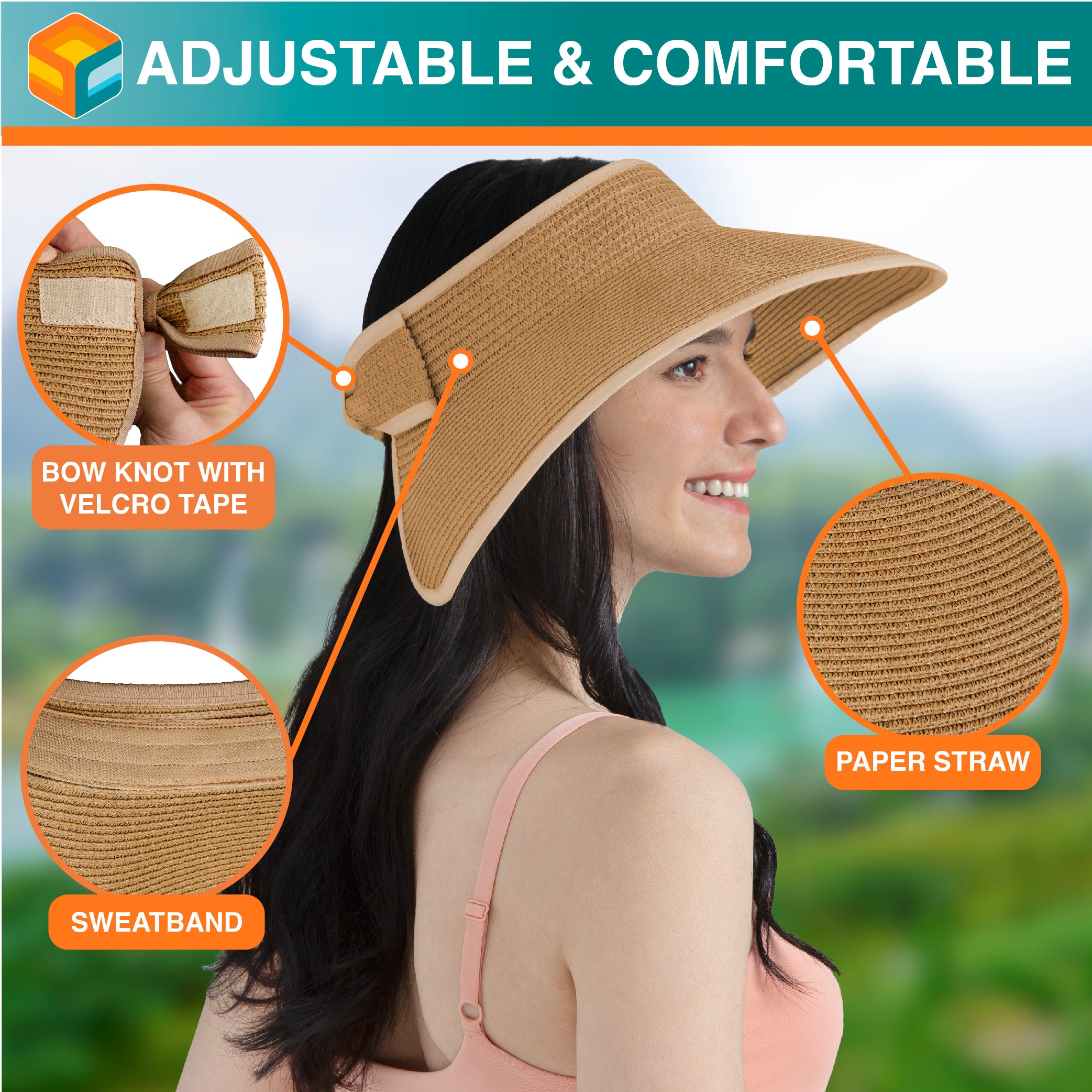 Women Wide Brim Sun Visor Hat