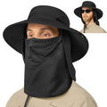 Unisex Wide Brim Hat with Neck Flap and Face Cover