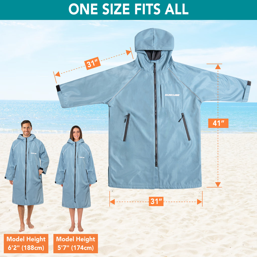 Unisex Hooded Swim Parka - Fleece, Adults