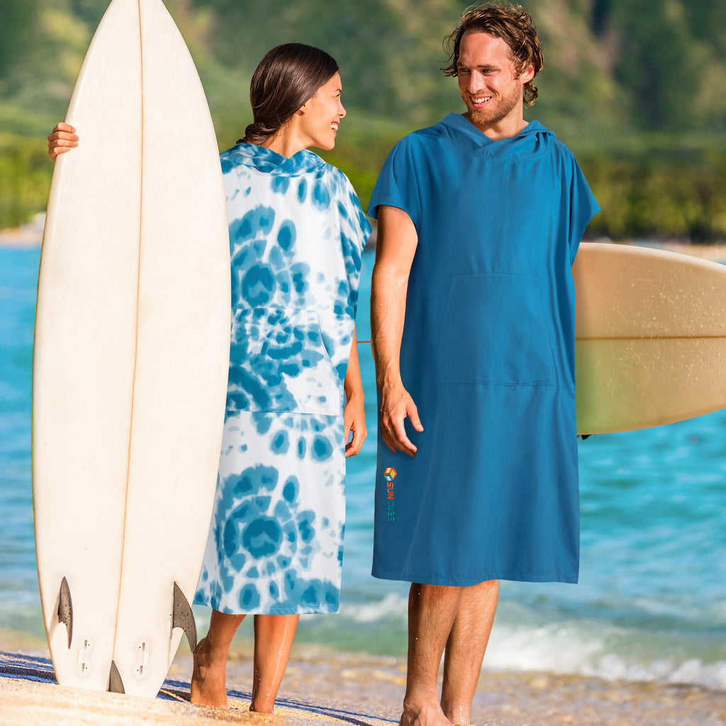 Surf Poncho Changing Robe with Hood, Microfiber - Adults