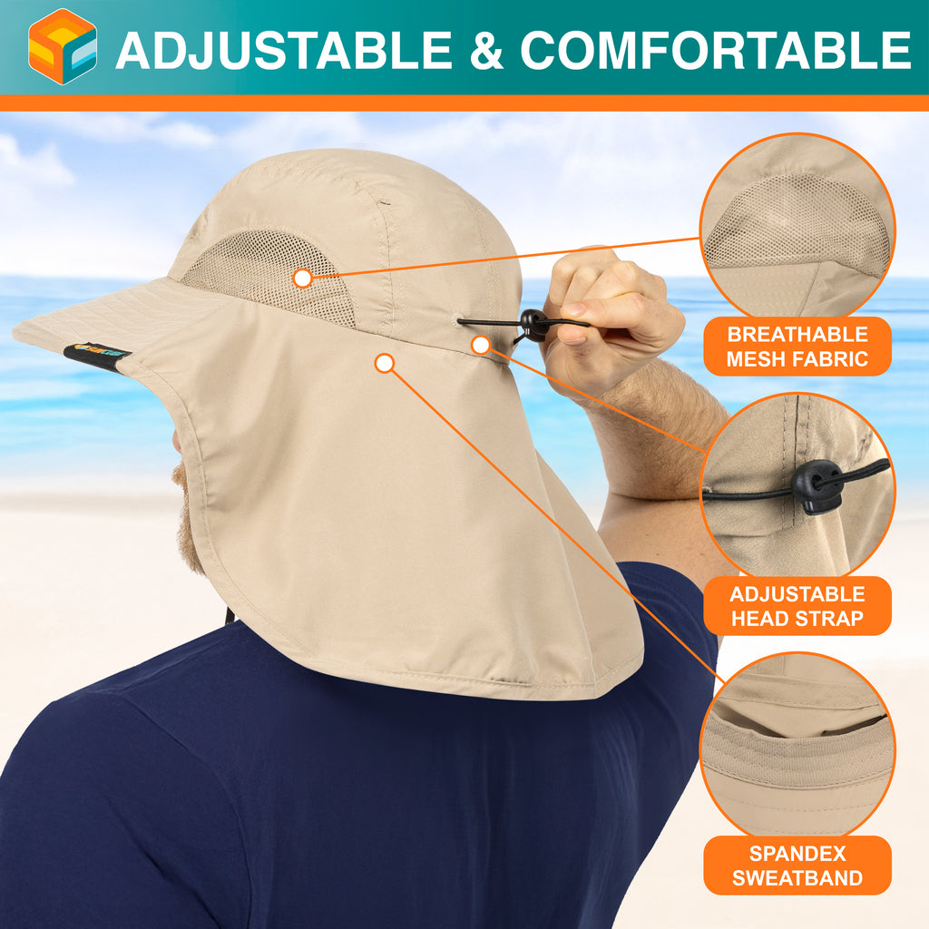 Unisex Wide Brim Sun Hat with Neck Cover