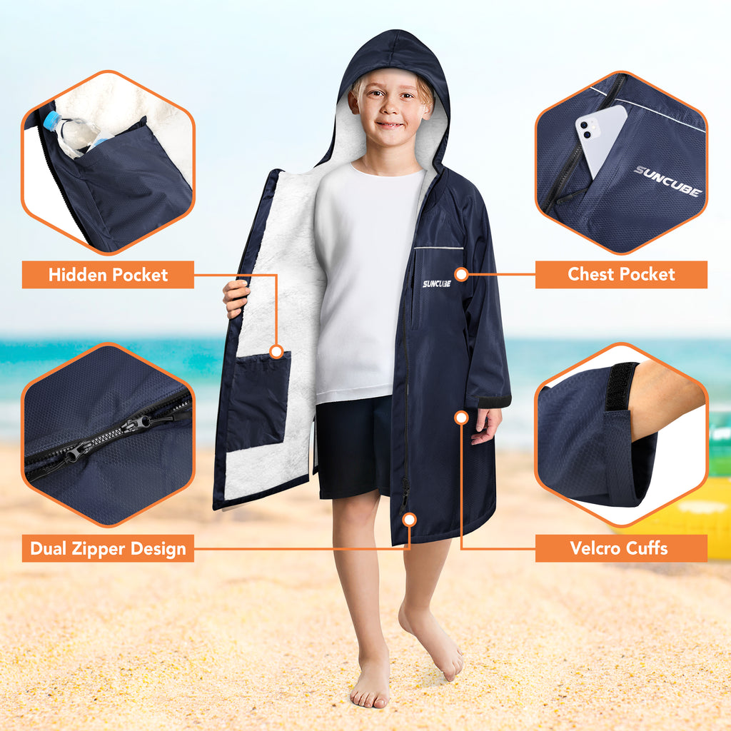 Unisex Hooded Swim Parka - Sherpa, Kids / Teen